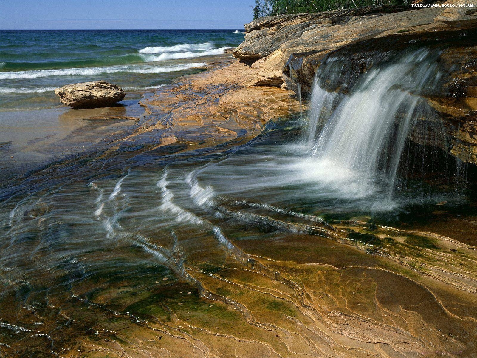 Free download wallpaper Stones, Landscape, Waterfalls, Water on your PC desktop