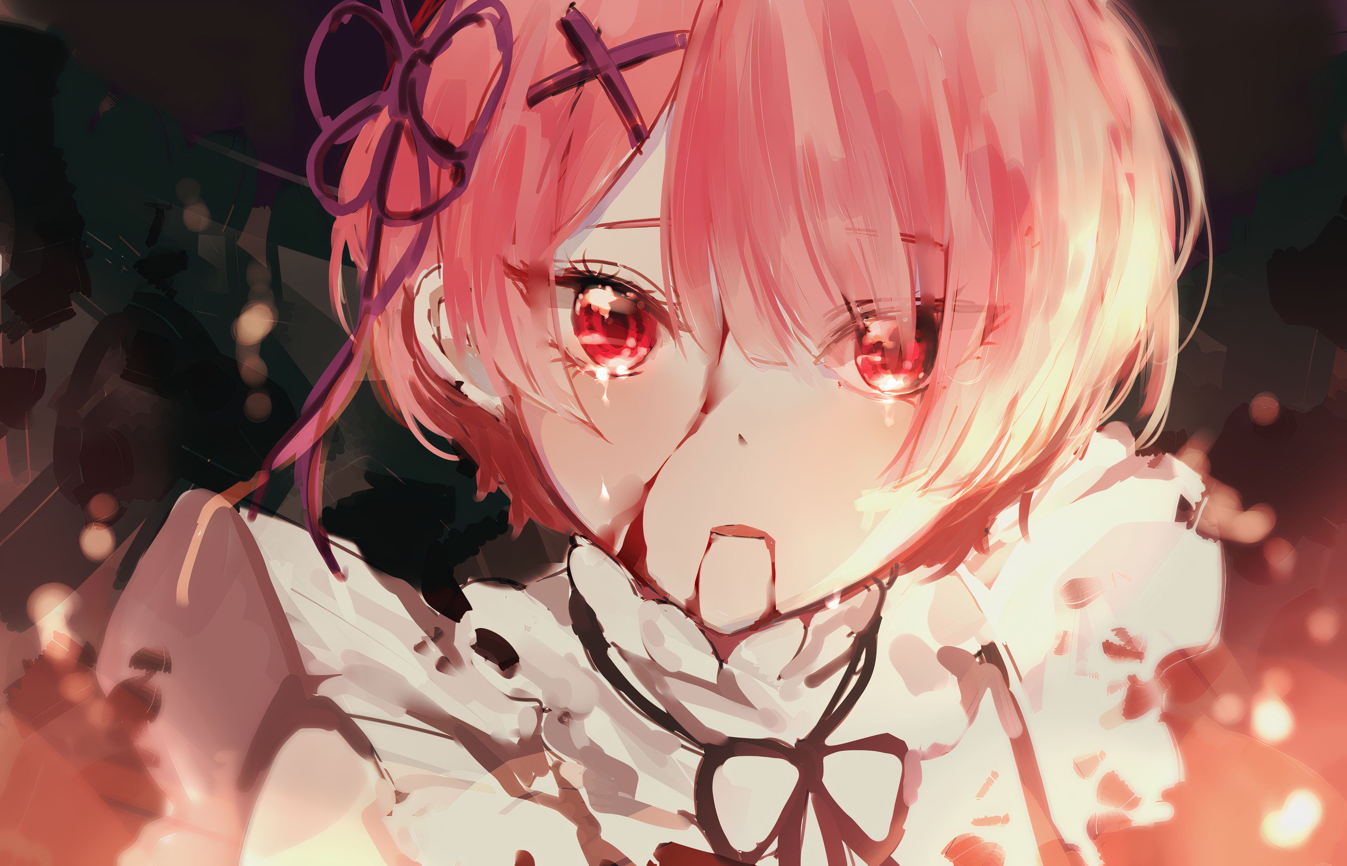 Free download wallpaper Anime, Pink Hair, Crying, Re:zero Starting Life In Another World, Ram (Re:zero) on your PC desktop