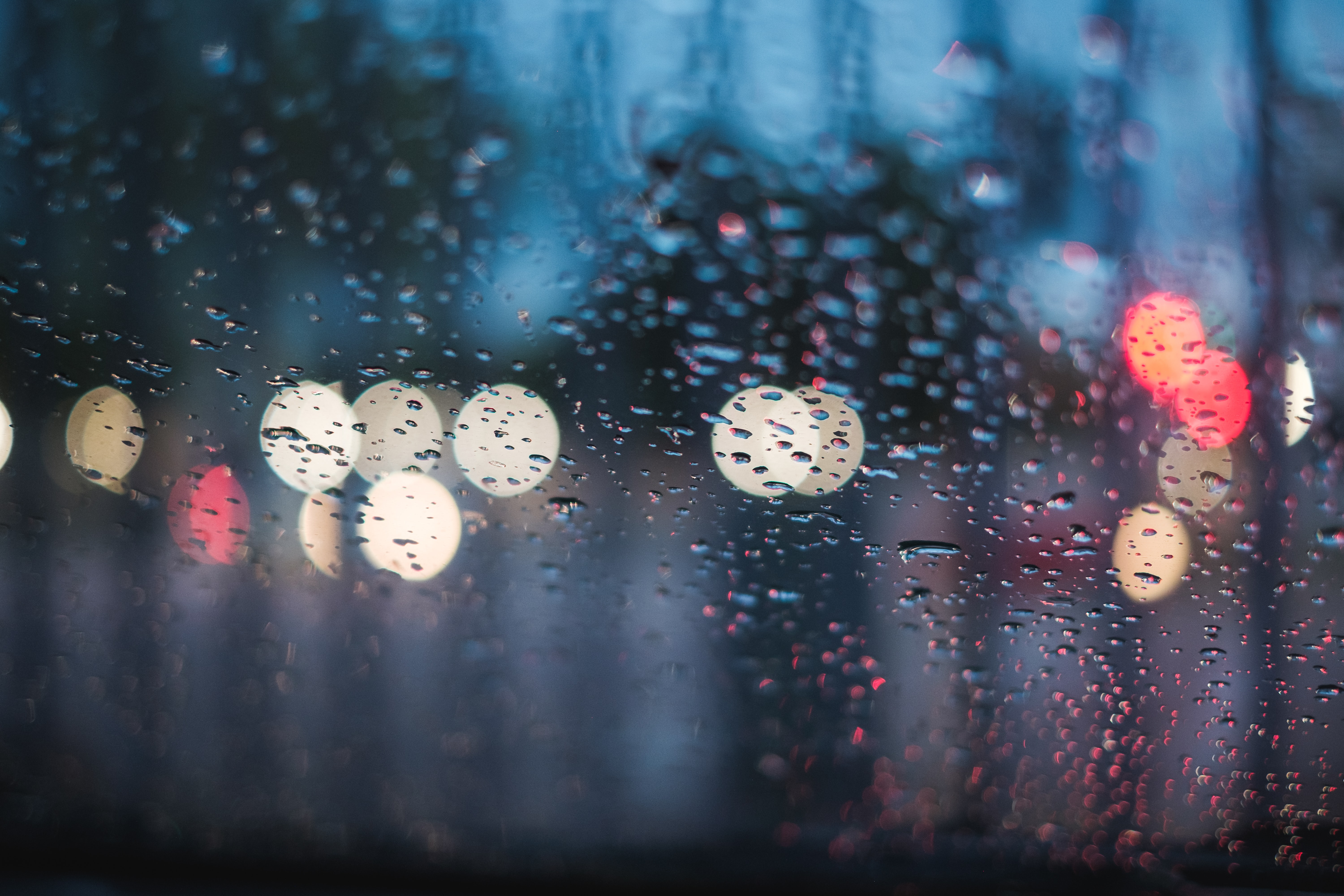 rain, drops, macro, blur, smooth, glass, bokeh, boquet Panoramic Wallpaper