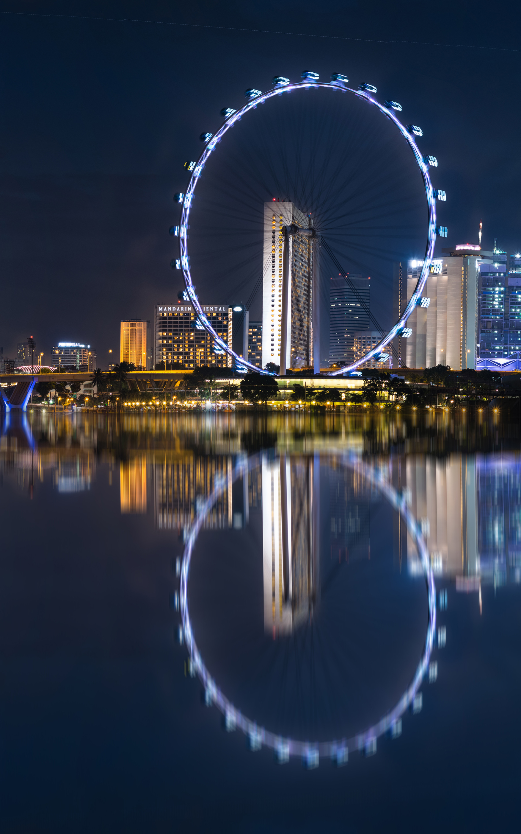 Téléchargez des papiers peints mobile Nuit, Imeuble, Bâtiment, Singapour, Construction Humaine, Marina Bay Sands gratuitement.