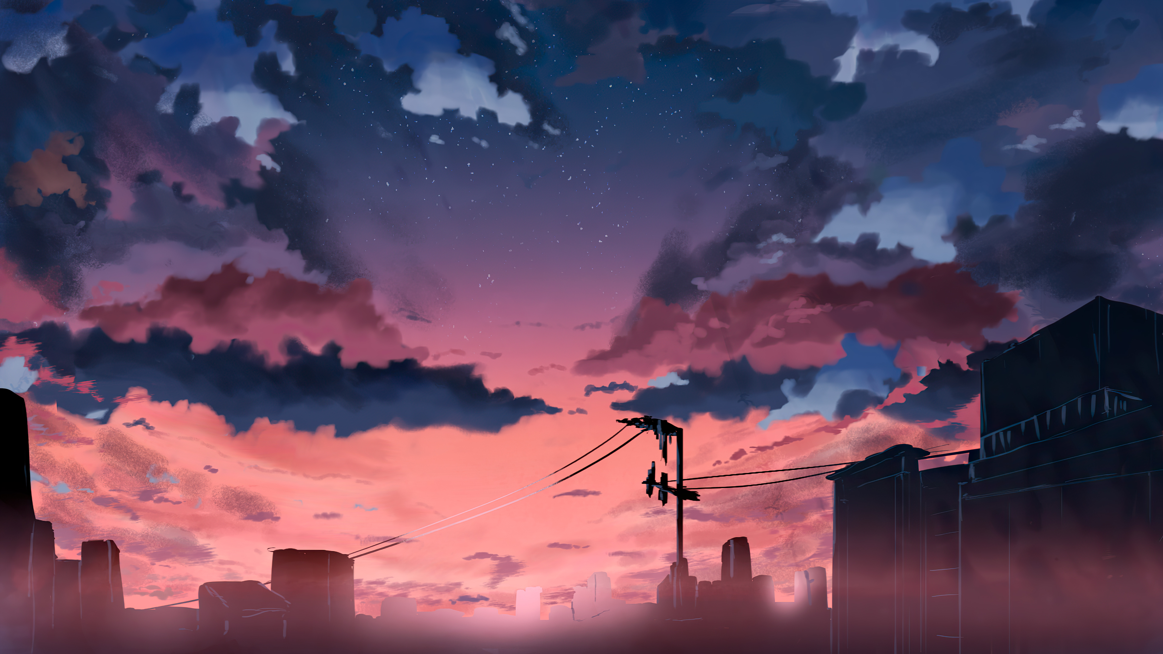 Free download wallpaper Anime, Sunset, Sky on your PC desktop