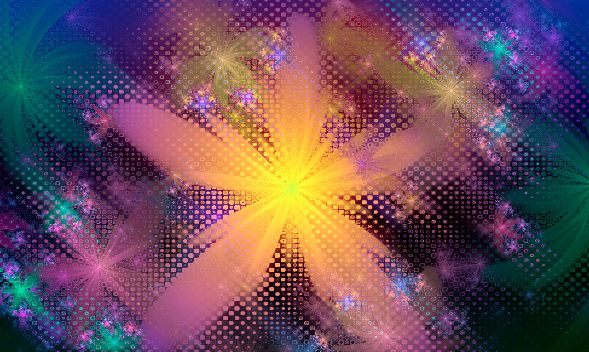 Free download wallpaper Shine, Flower, Light, Abstract, Patterns on your PC desktop