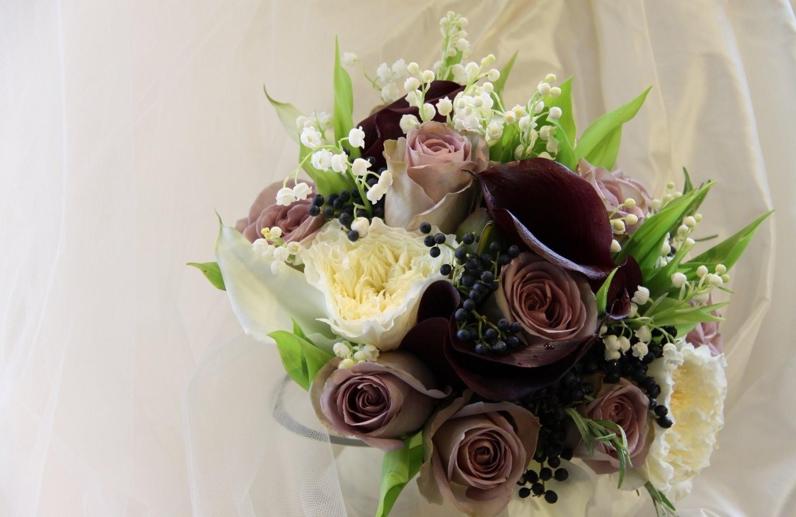 composition, flowers, roses, lily of the valley, bouquet, berry