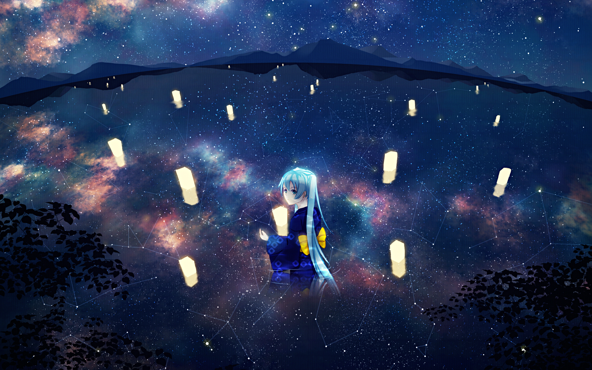 Download mobile wallpaper Vocaloid, Hatsune Miku, Night, Anime for free.