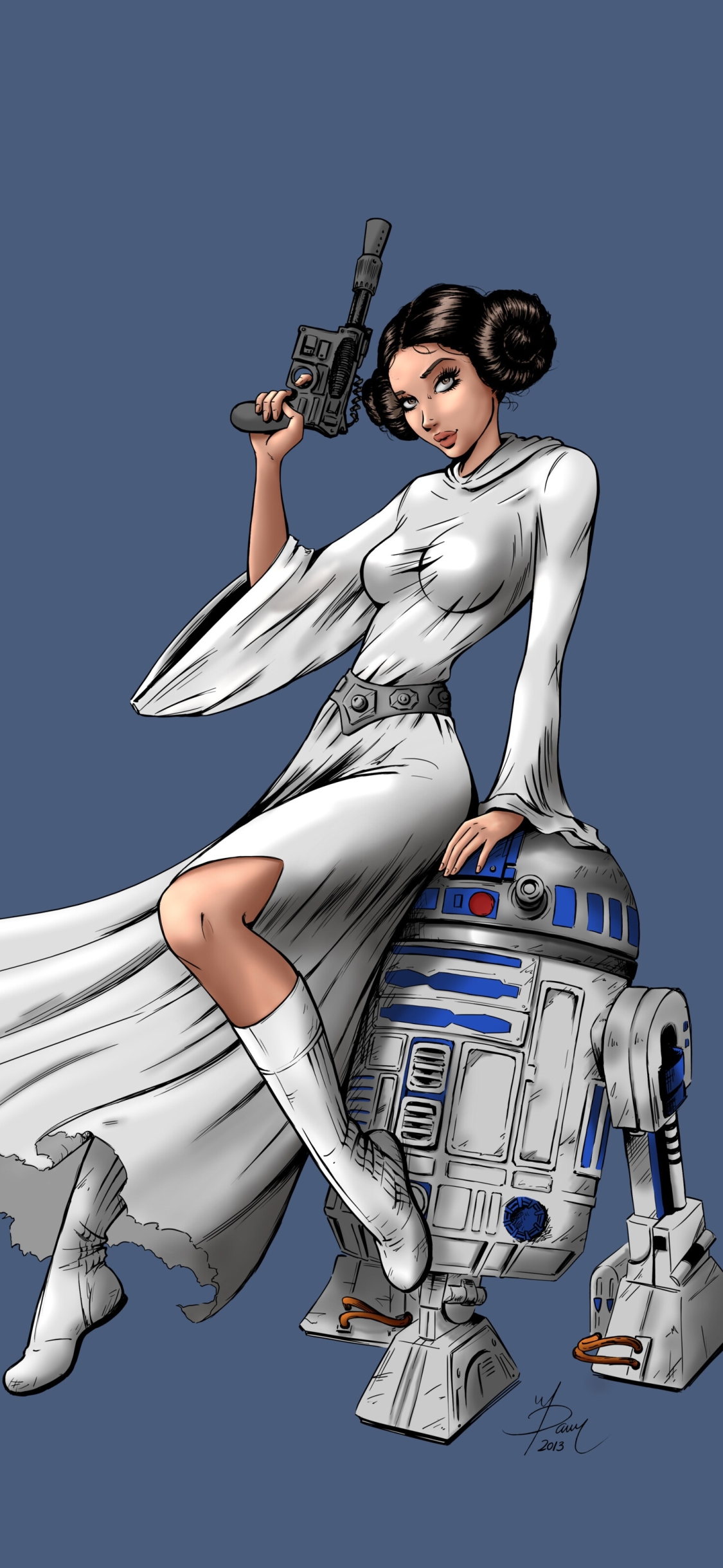 Download mobile wallpaper Star Wars, Sci Fi, R2 D2, Princess Leia for free.
