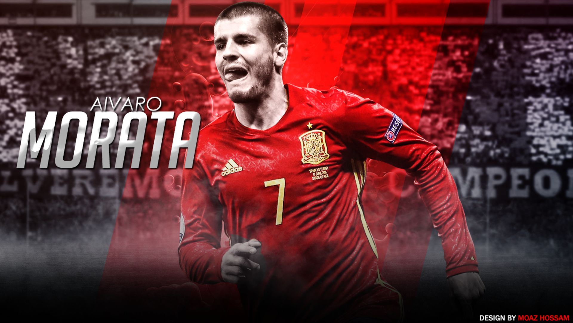 Free download wallpaper Sports, Soccer, Spain National Football Team, Álvaro Morata on your PC desktop