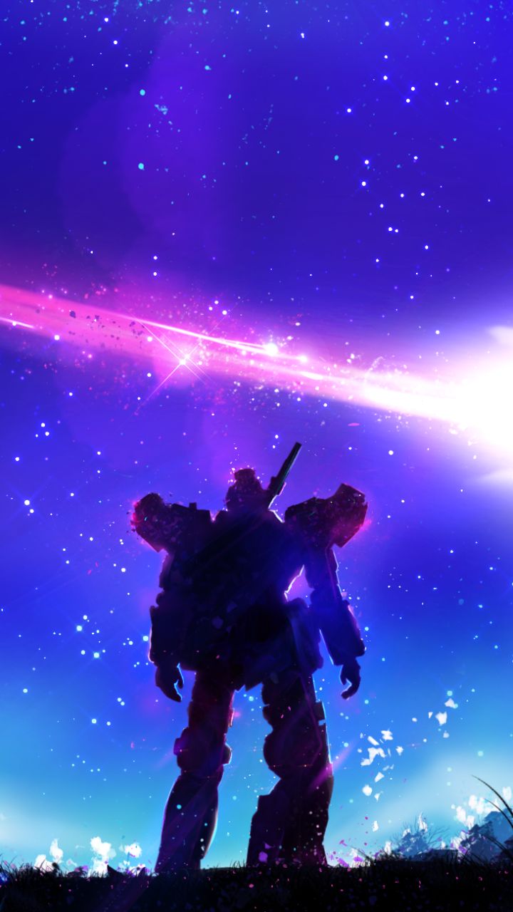 Download mobile wallpaper Stars, Night, Robot, Sci Fi, Asteroid for free.