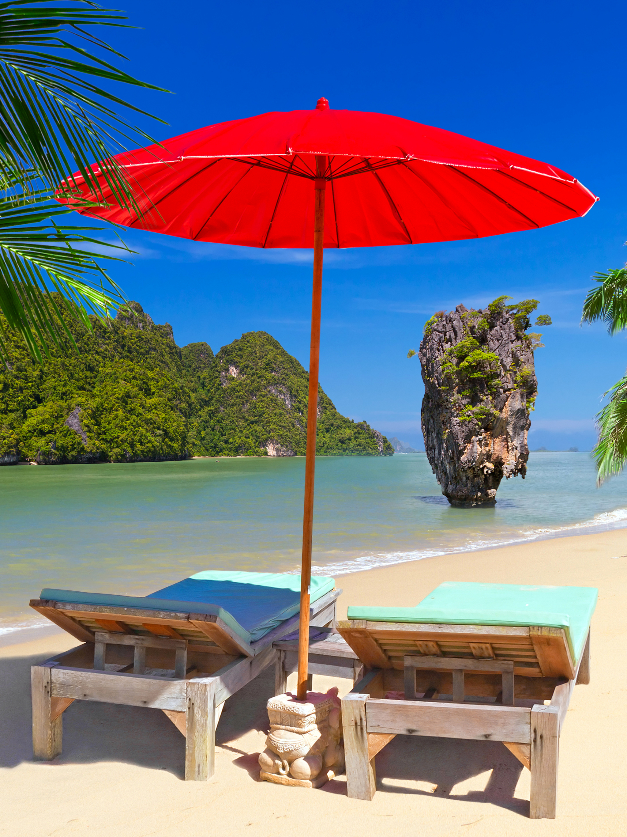 Download mobile wallpaper Chair, Holiday, Tropics, Umbrella, Tropical, Photography, Thailand for free.