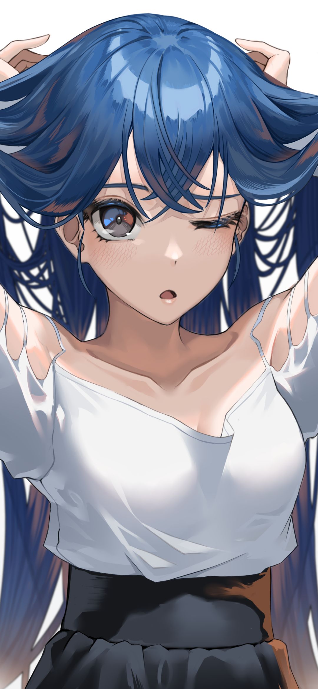 Download mobile wallpaper Anime, Girl, Blue Hair for free.