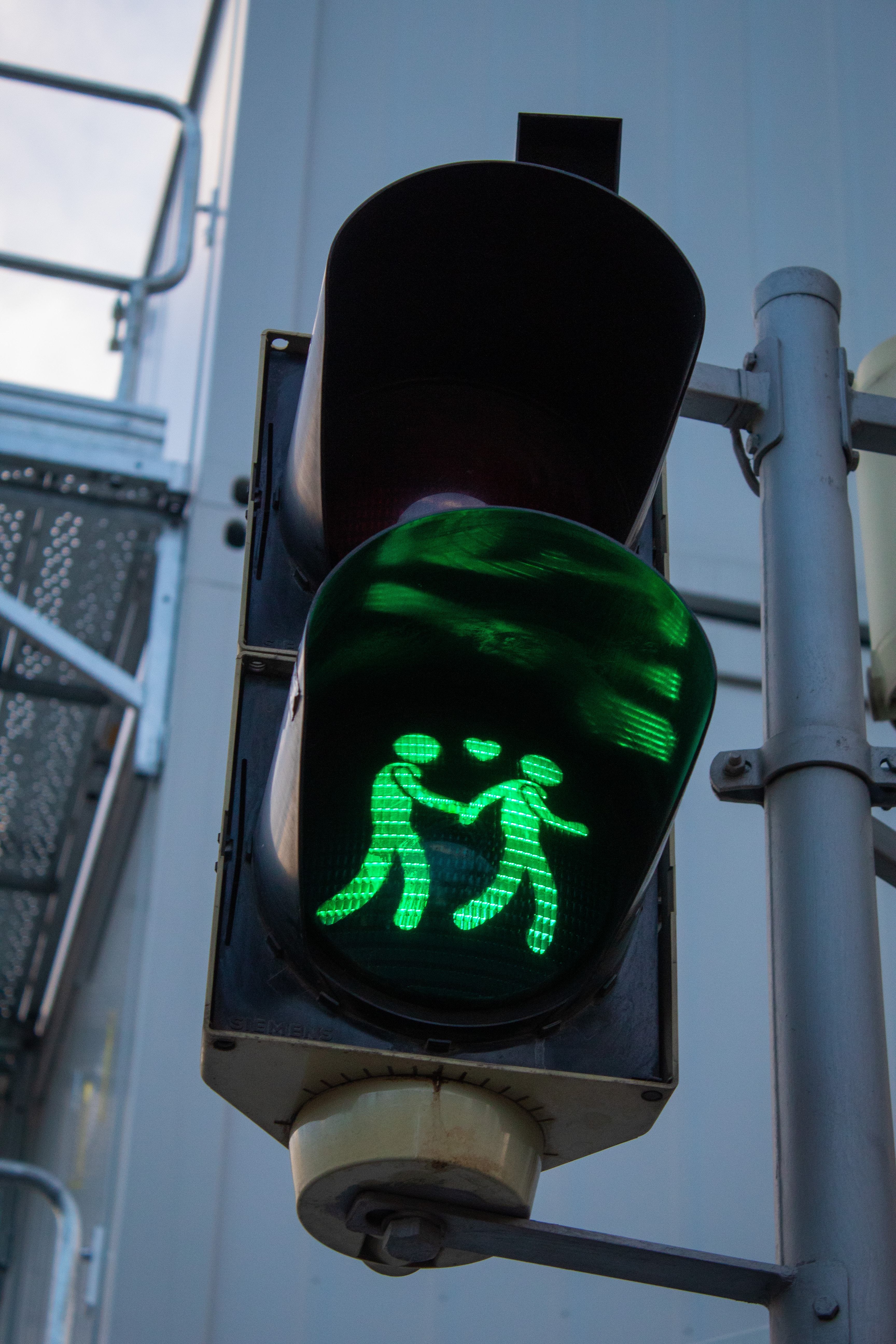 traffic light, love, silhouettes, signal