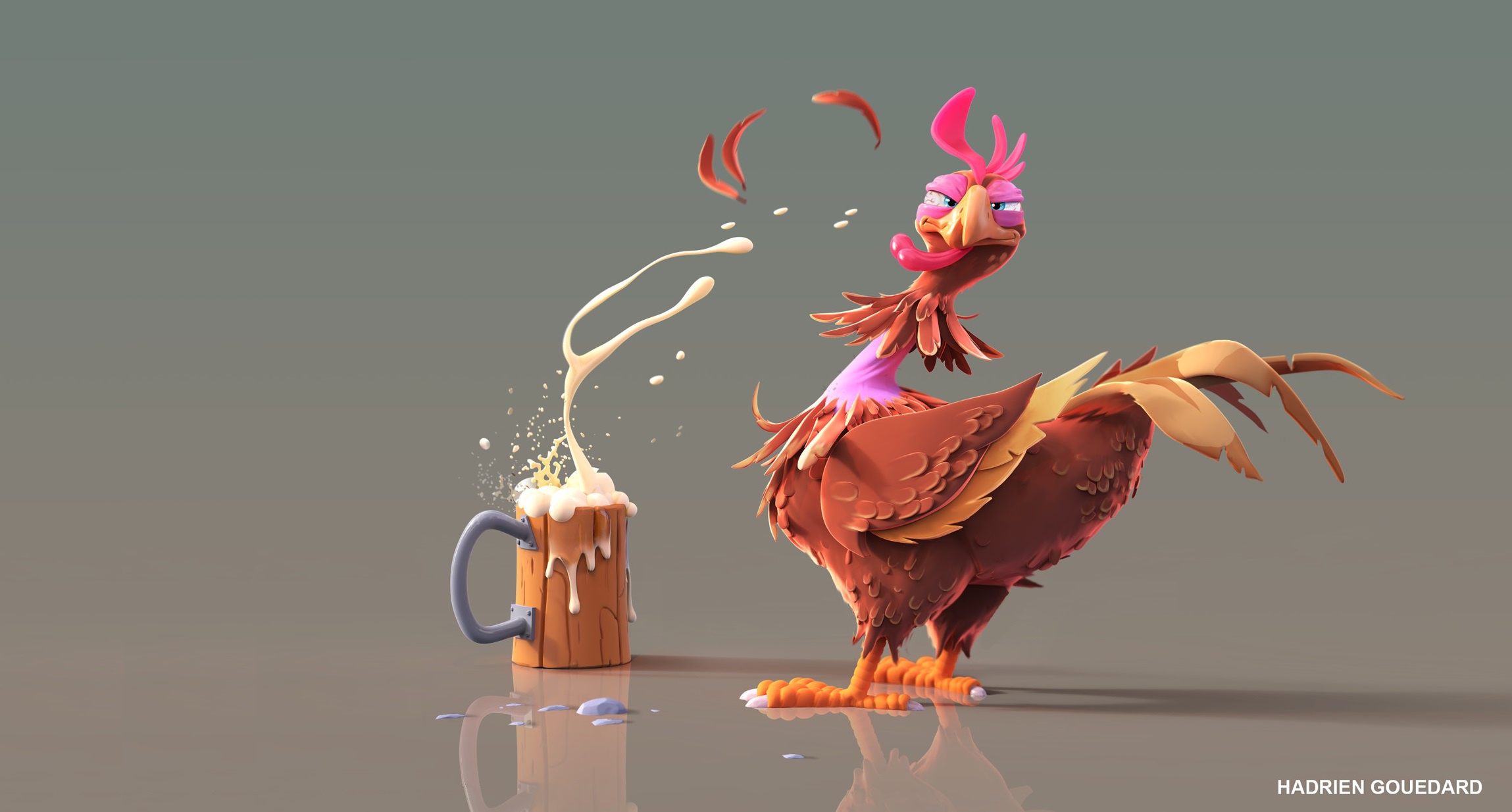 Free download wallpaper Fantasy, Beer, Animal, Chicken, Fantasy Animals on your PC desktop