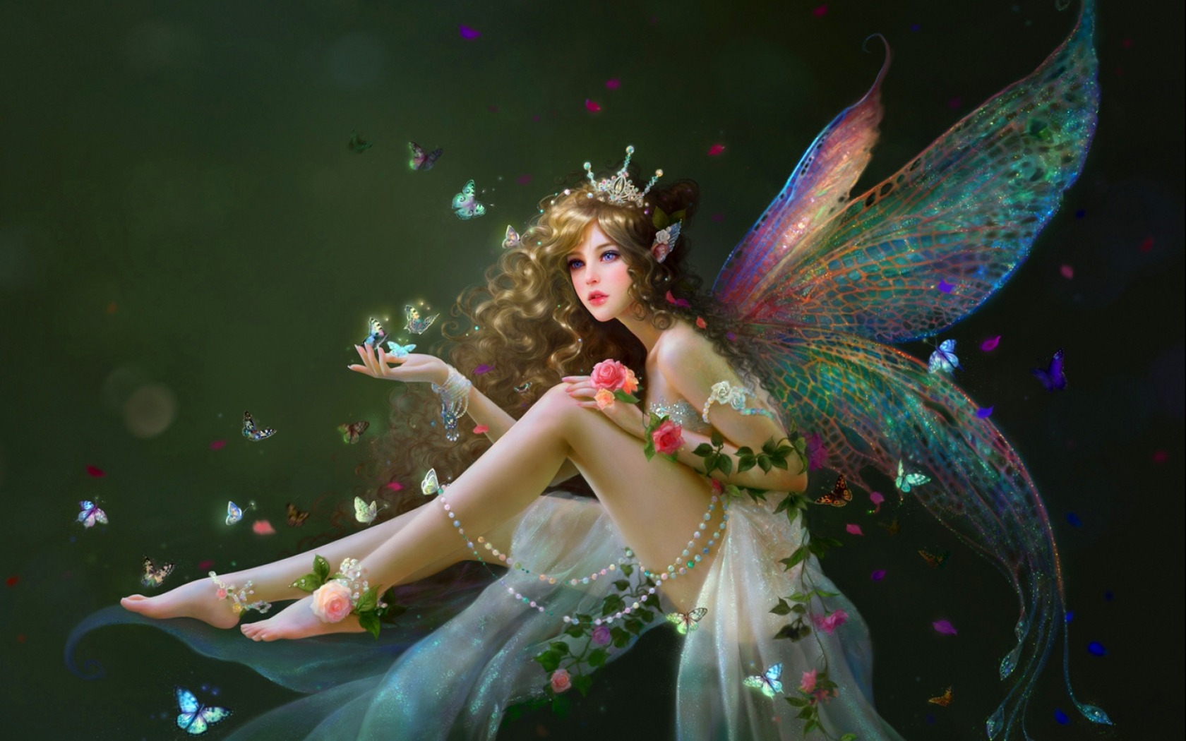 780022 завантажити шпалери фантазія, фея, метелик, перлина, крила - заставки і картинки безкоштовно