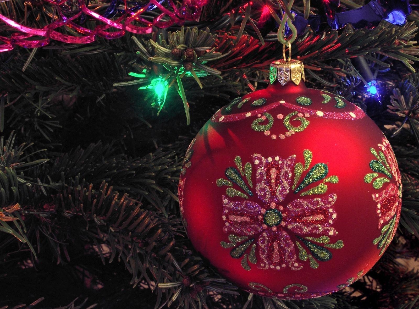 holidays, pattern, branch, ball, needles, garland, christmas tree toy HD wallpaper