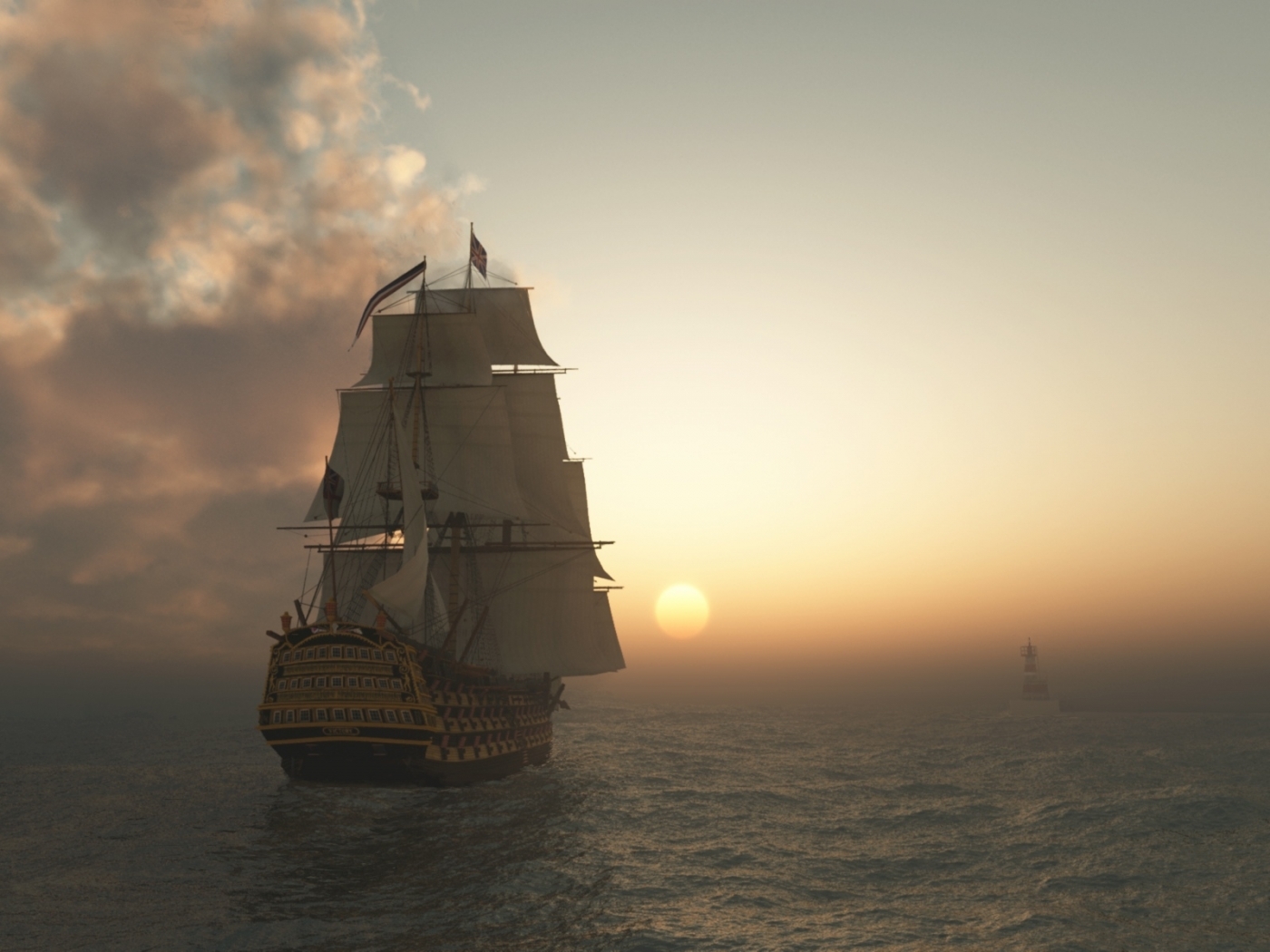 Free download wallpaper Transport, Landscape, Sunset, Sea, Ships on your PC desktop