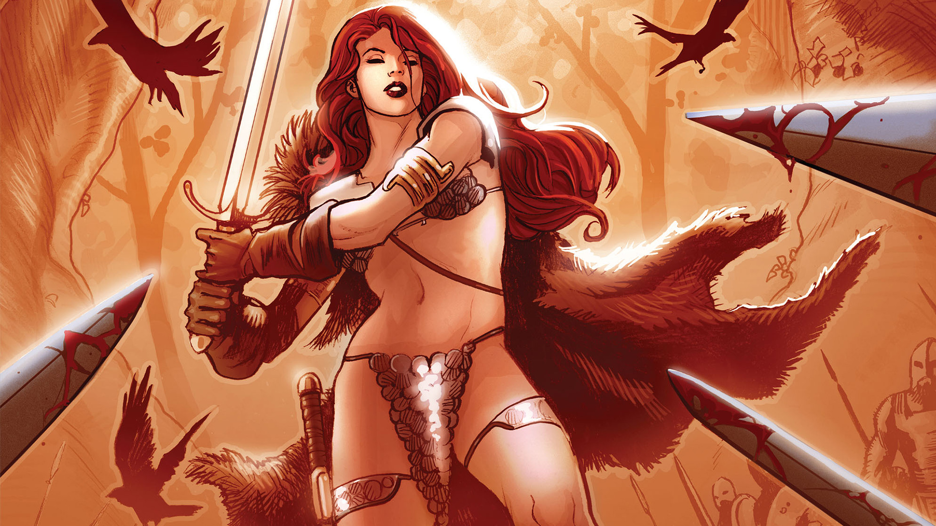Laden Sie das Comics, Red Sonja-Bild kostenlos auf Ihren PC-Desktop herunter