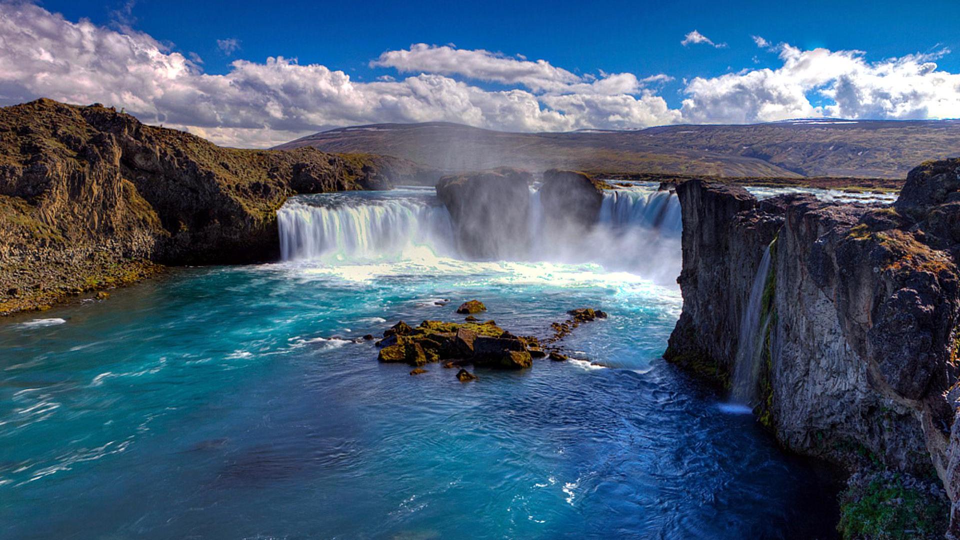 Téléchargez gratuitement l'image Cascade, Terre, Terre/nature, Goðafoss sur le bureau de votre PC