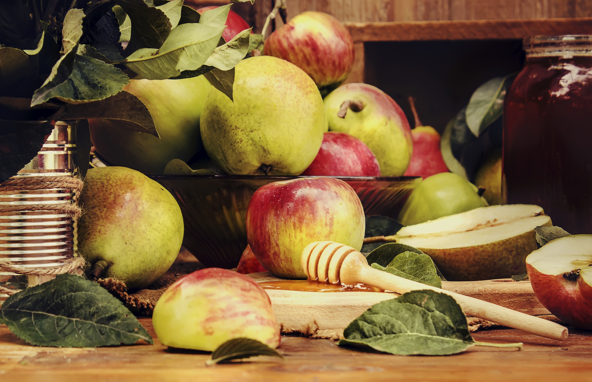 Download mobile wallpaper Fruits, Food, Apple, Fruit, Honey, Pear for free.