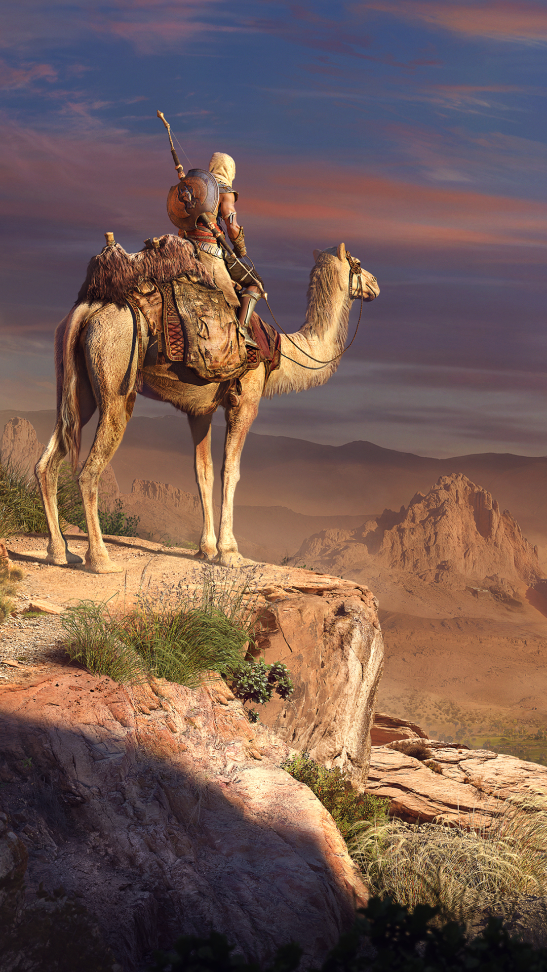 Скачать картинку Пустыня, Египет, Пирамида, Видеоигры, Кредо Ассасина, Assassin's Creed: Истоки, Байек Сива в телефон бесплатно.