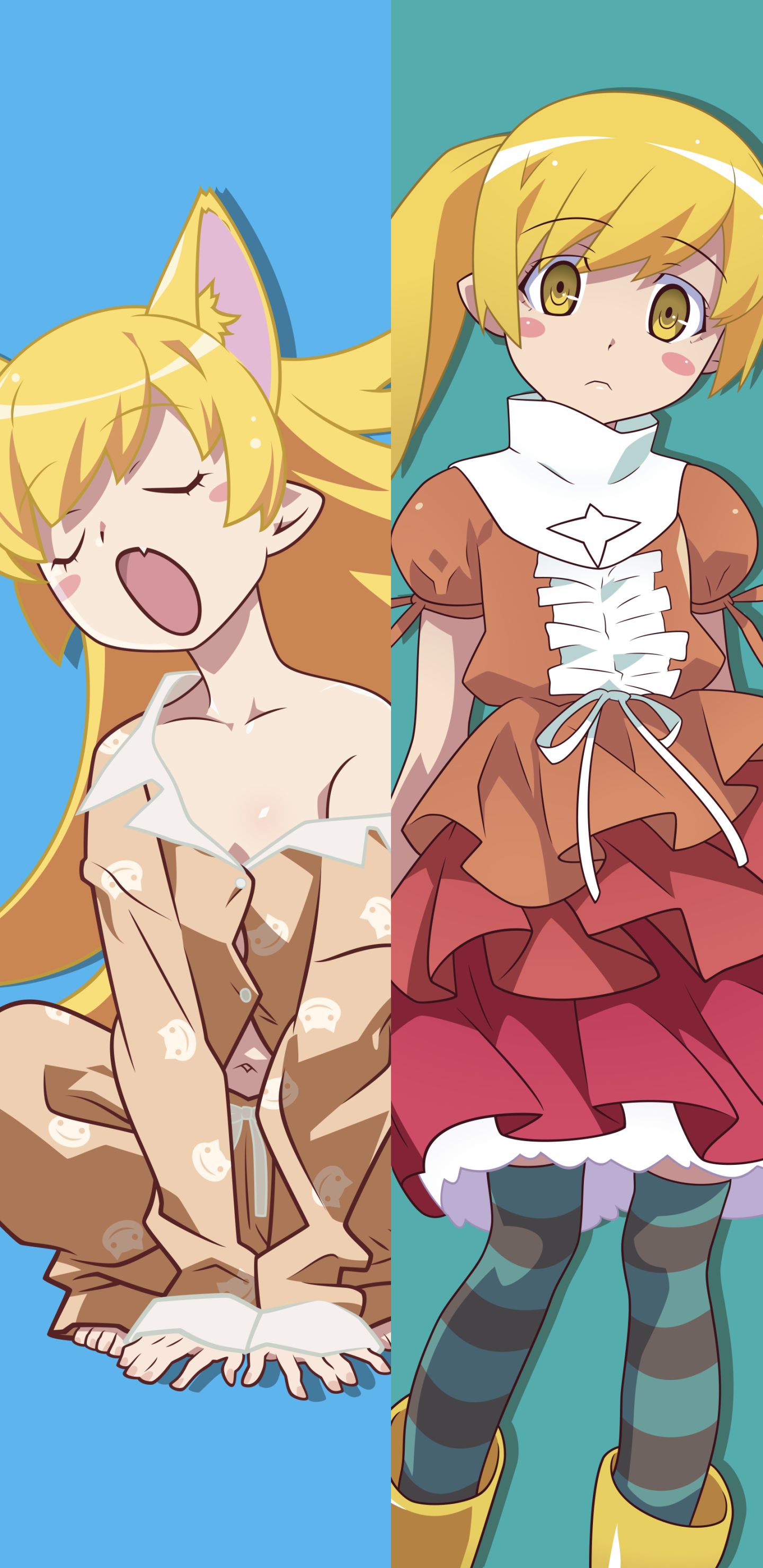 Download mobile wallpaper Anime, Monogatari (Series), Tsubasa Hanekawa, Yotsugi Ononoki for free.