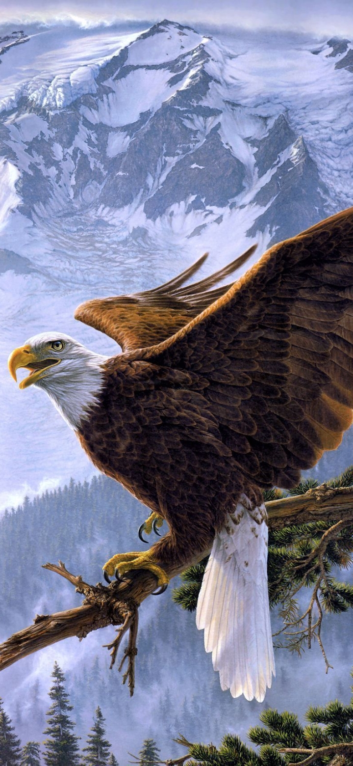 Download mobile wallpaper Bird, Animal, Eagle, Artistic, Bald Eagle for free.