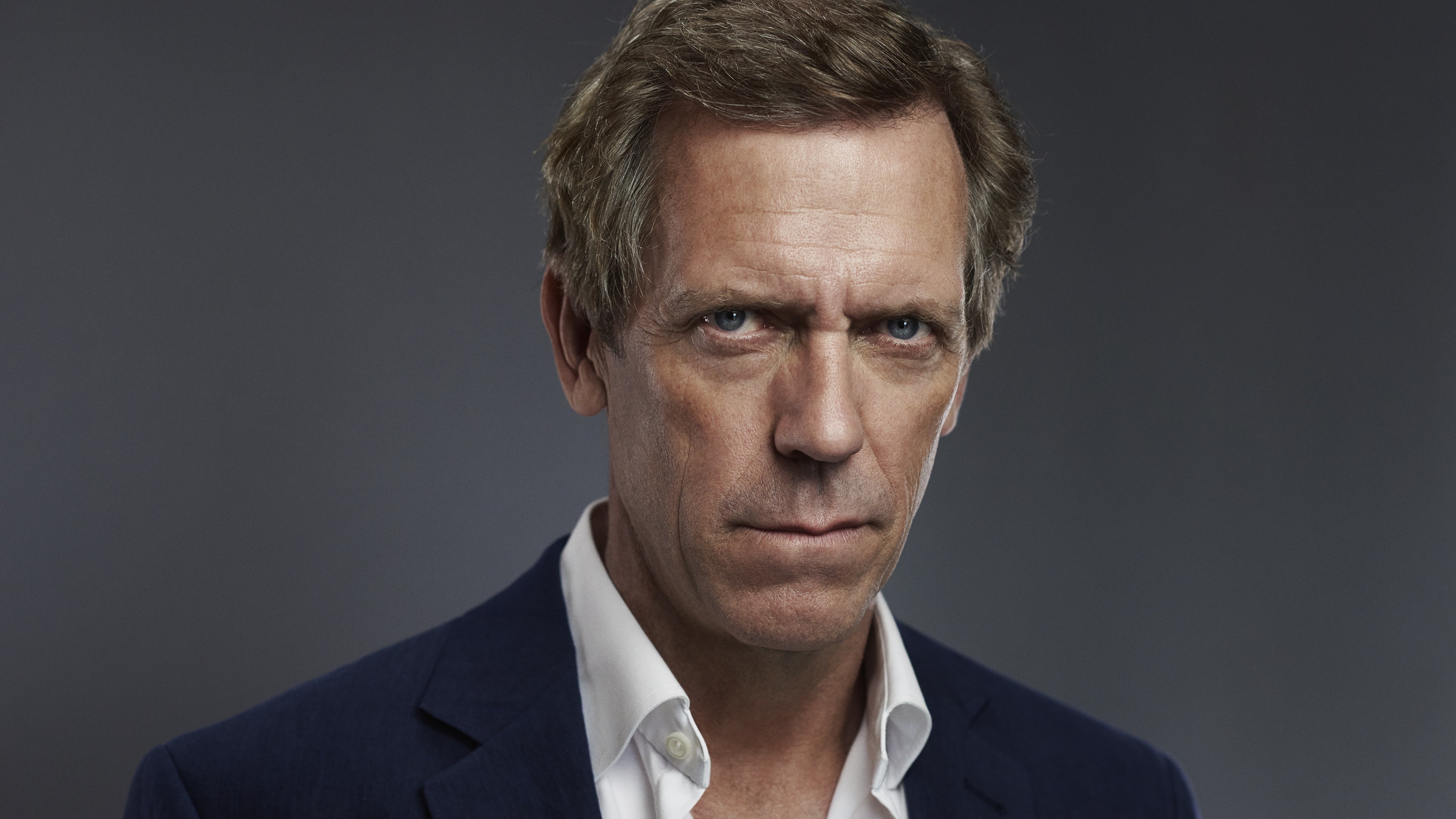 Download mobile wallpaper Hugh Laurie, English, Blue Eyes, Celebrity, Actor for free.