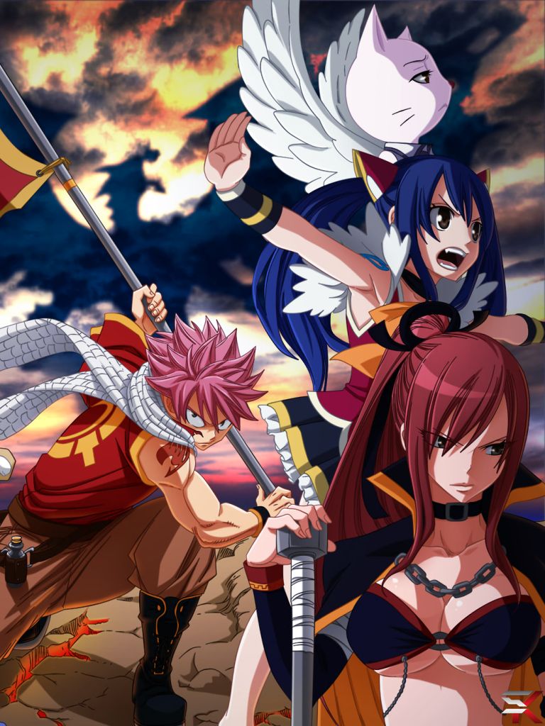 Download mobile wallpaper Anime, Fairy Tail, Lucy Heartfilia, Natsu Dragneel, Erza Scarlet, Gray Fullbuster, Happy (Fairy Tail), Elfman Strauss, Charles (Fairy Tail), Wendy Marvell for free.