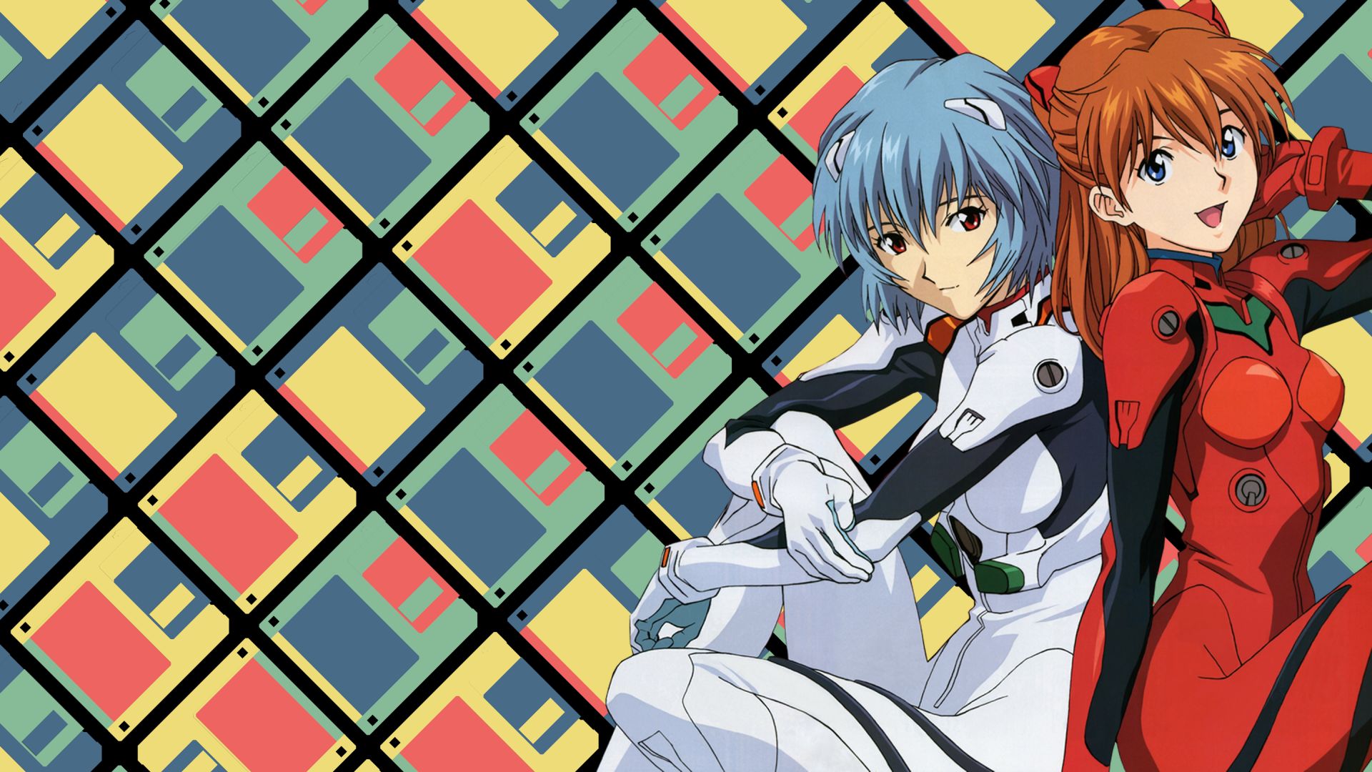Download mobile wallpaper Asuka Langley Sohryu, Rei Ayanami, Neon Genesis Evangelion, Evangelion, Anime for free.