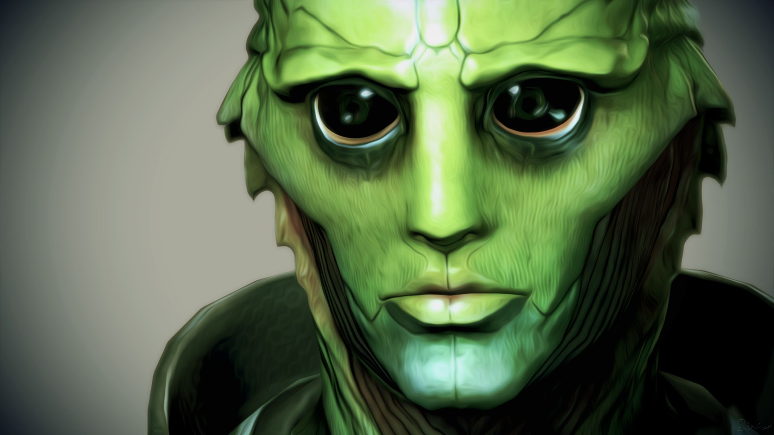 video game, mass effect 3, oil painting, thane krios, mass effect