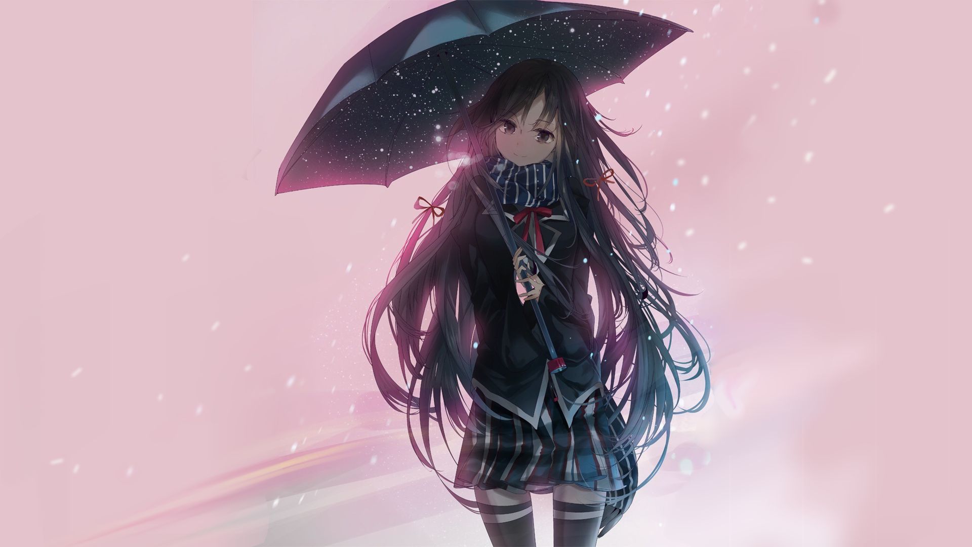 Handy-Wallpaper Regenschirm, Schuluniform, Animes, Schwarzes Haar, Lange Haare, Yahari Ore No Seishun Rabukome Wa Machigatteiru, Yukino Yukinoshita kostenlos herunterladen.