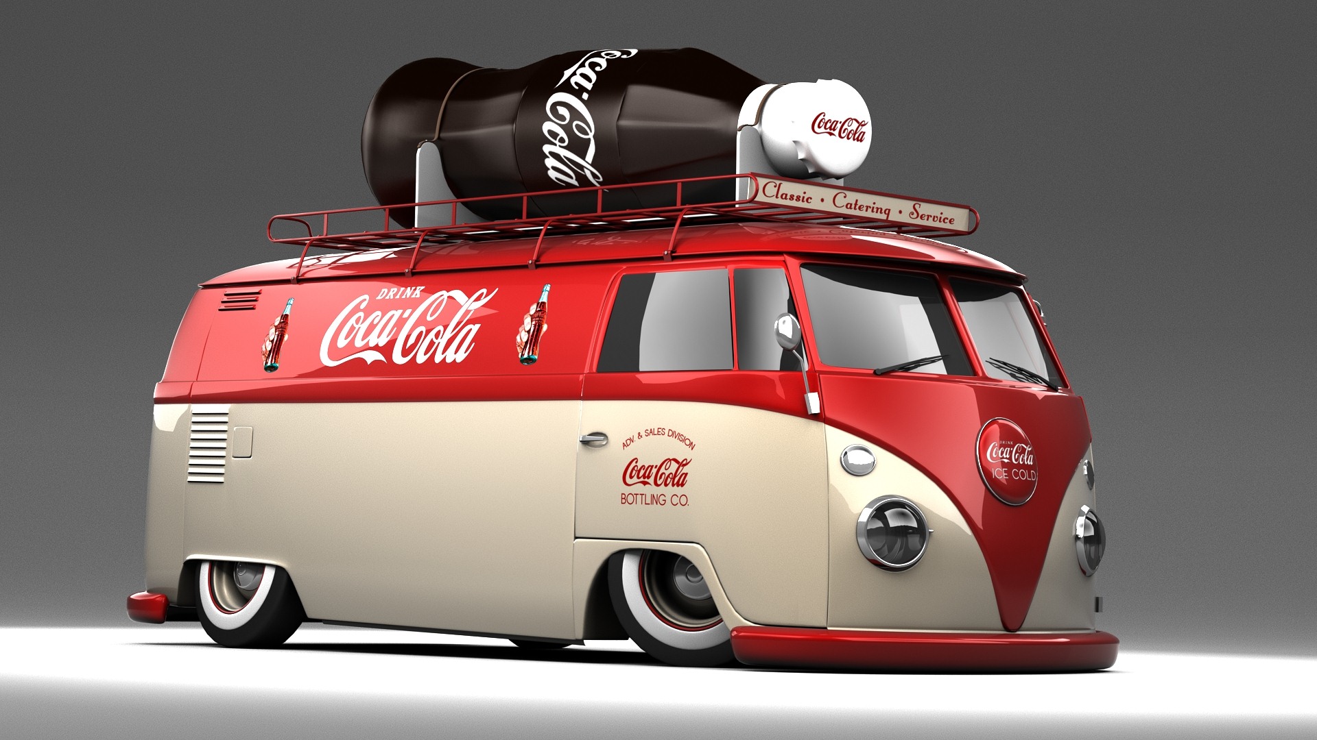559420 Bild herunterladen volkswagen, produkte, coca cola, cgi - Hintergrundbilder und Bildschirmschoner kostenlos