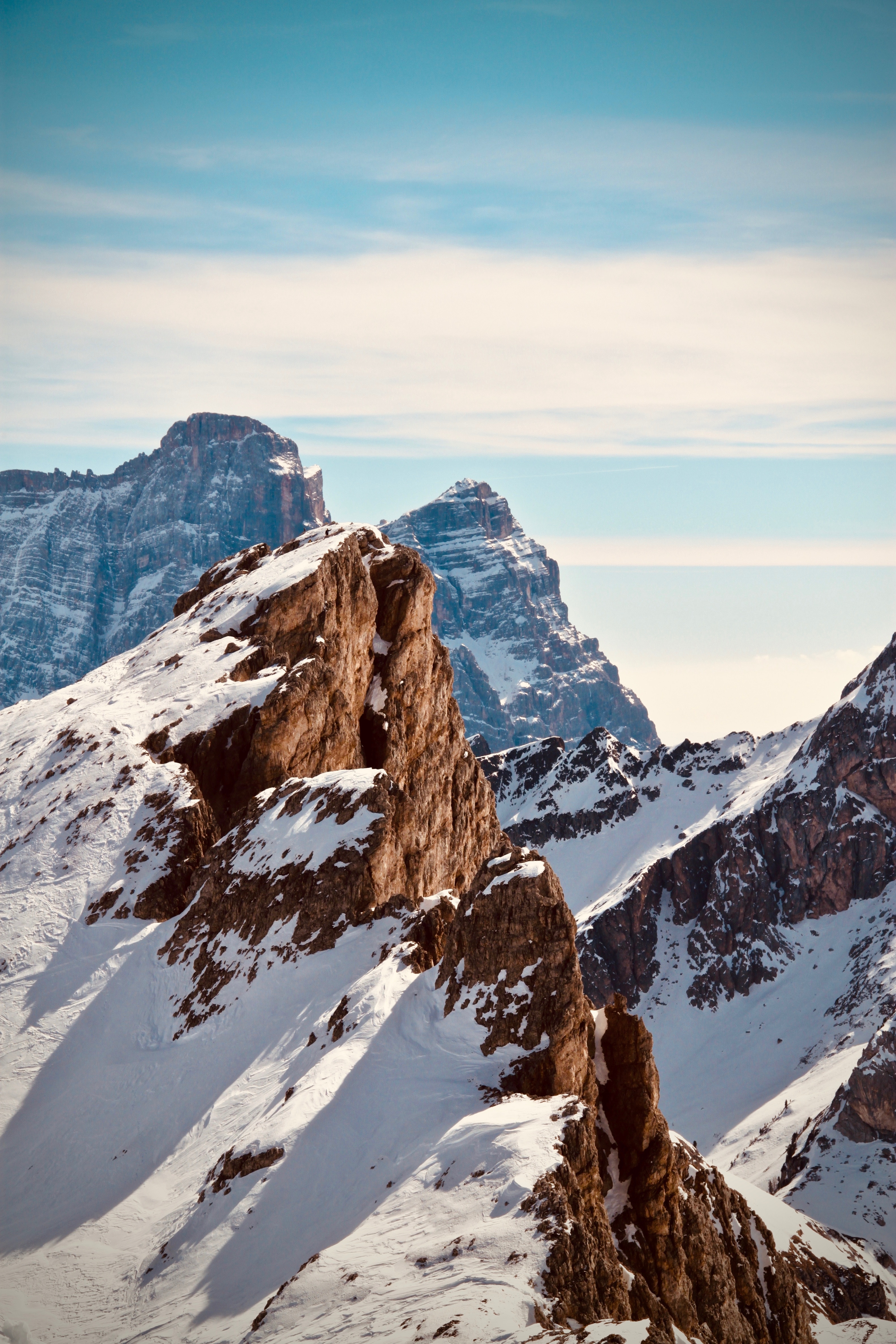 106932 скачать обои пик, природа, небо, снег, гора, вершина, заснеженный - заставки и картинки бесплатно