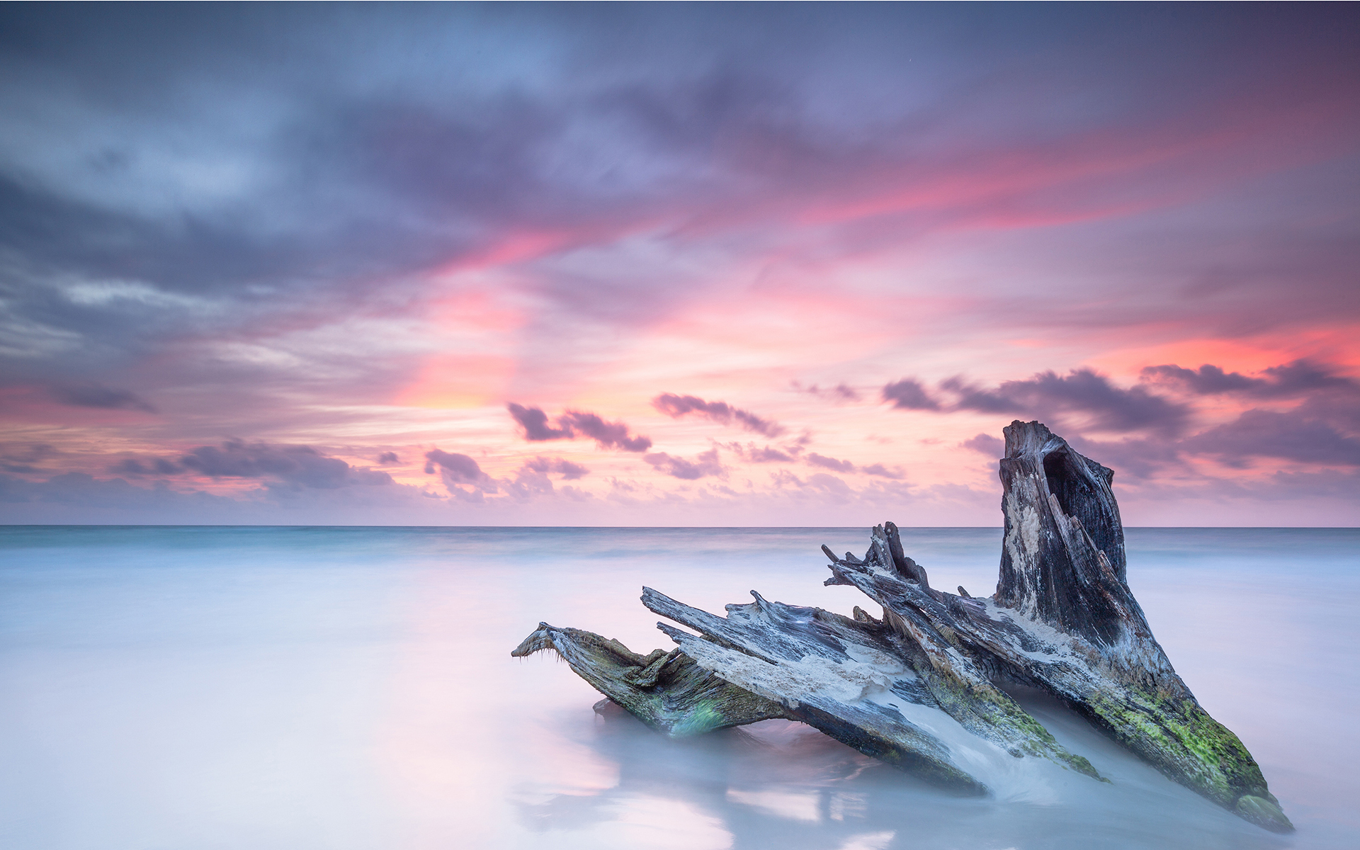 Free download wallpaper Nature, Sunset, Sky, Horizon, Ocean, Earth, Cloud, Driftwood on your PC desktop