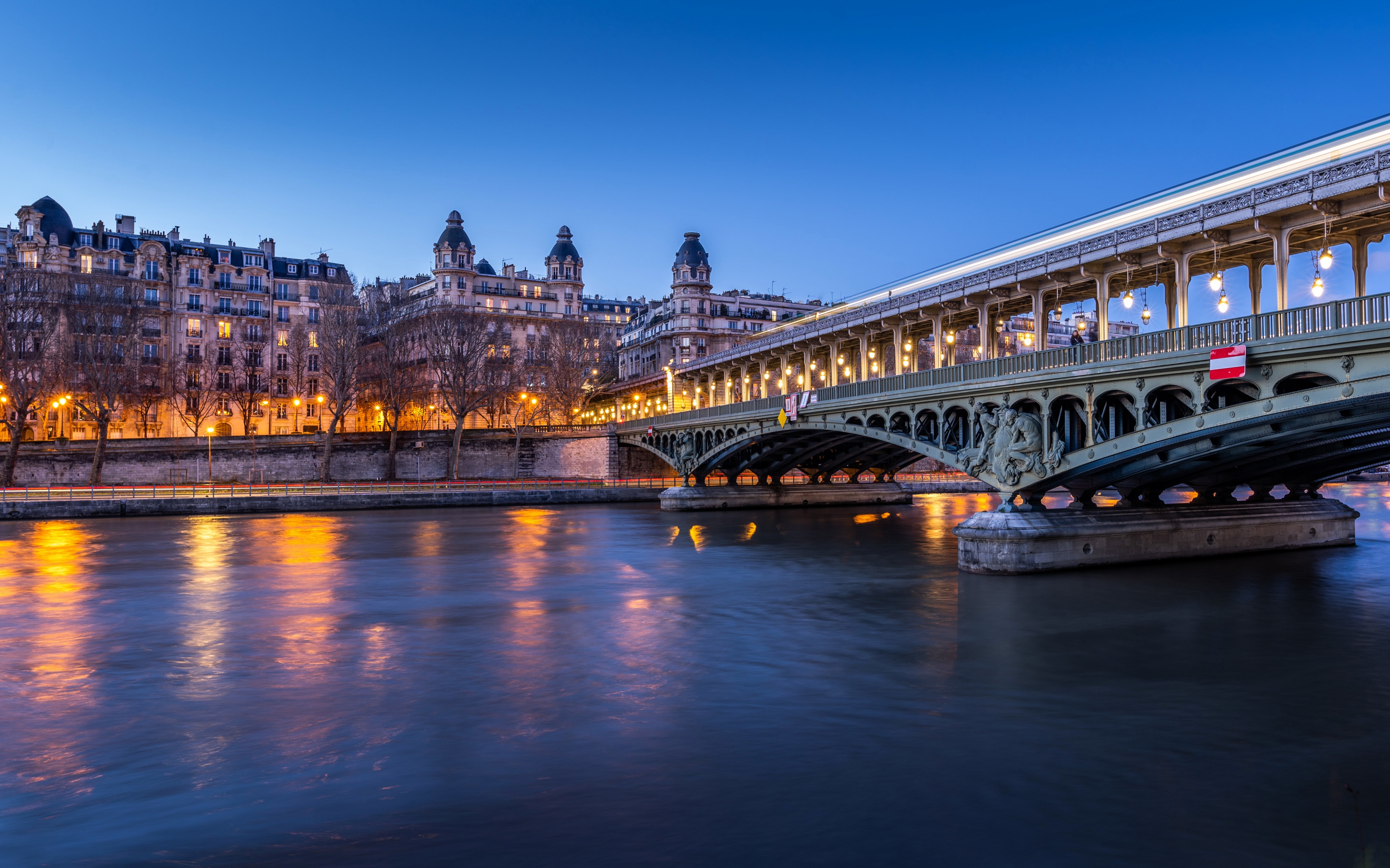Завантажити шпалери безкоштовно Міста, Річка, Париж, Франція, Міст, Створено Людиною картинка на робочий стіл ПК