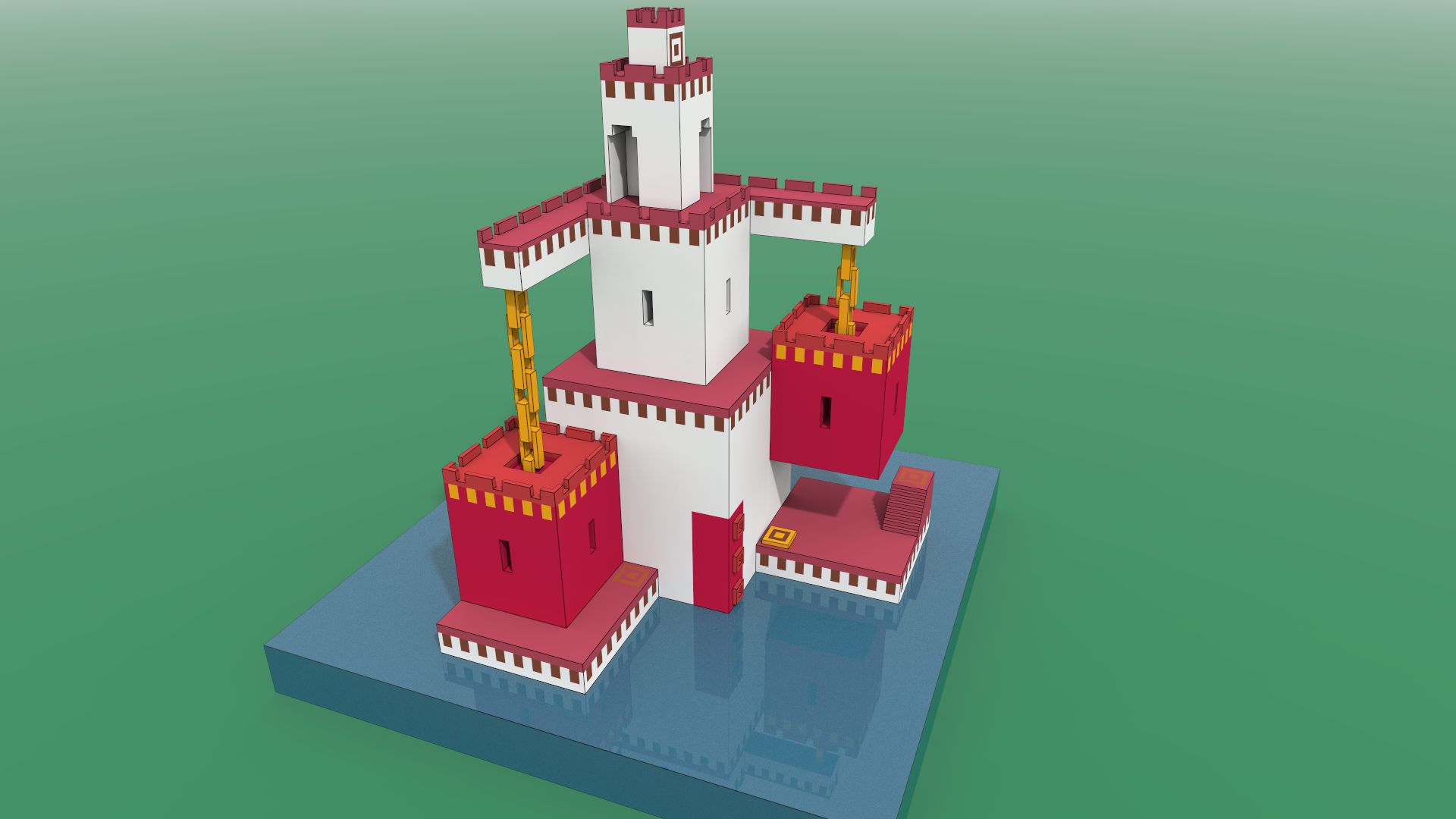 video game, fort, voxel, artistic
