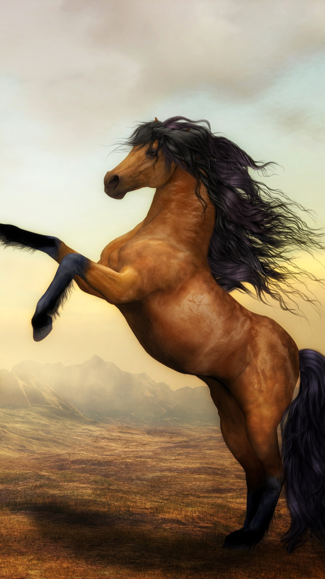 animal, horse, painting, arabian horse