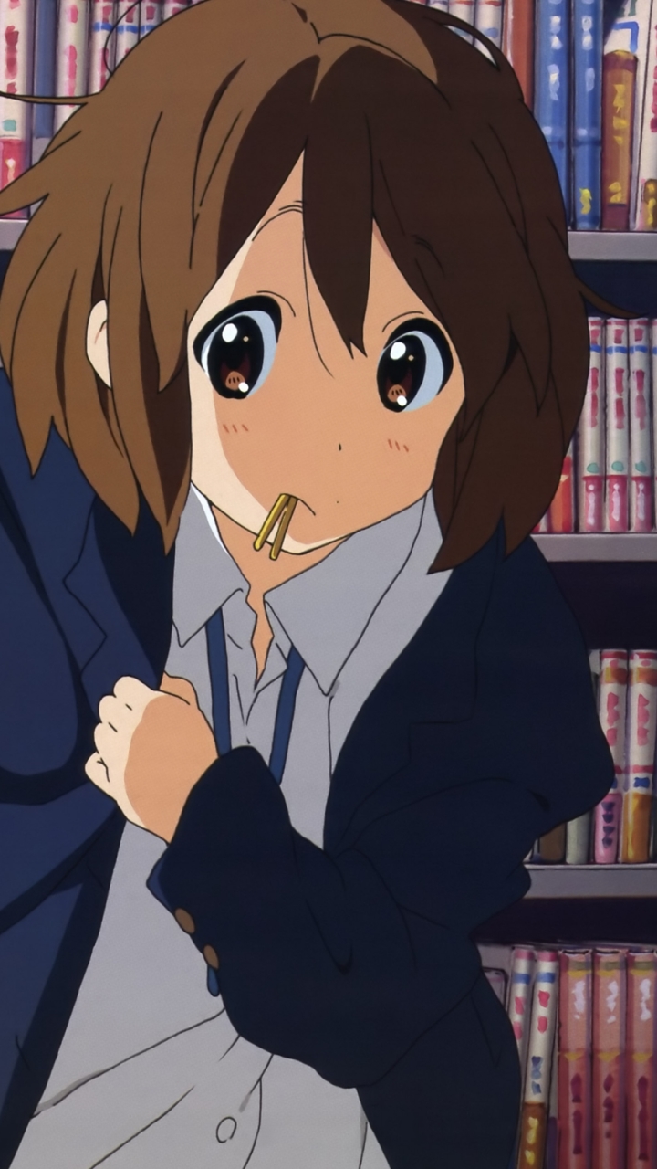 Handy-Wallpaper Braune Augen, Animes, Braune Haare, Kurzes Haar, K On!, Yui Hirasawa kostenlos herunterladen.