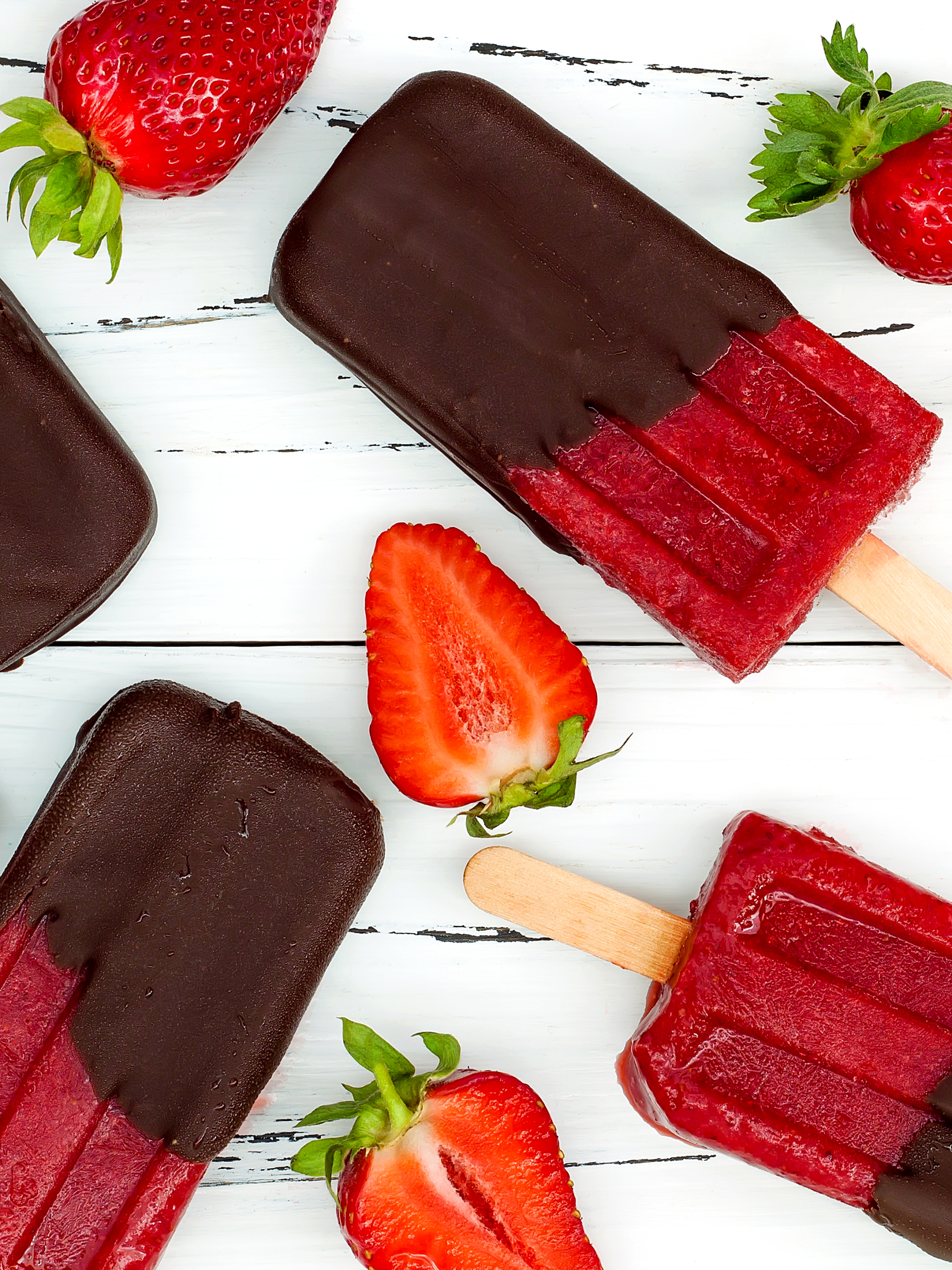 Download mobile wallpaper Food, Strawberry, Chocolate, Ice Cream, Fruit for free.