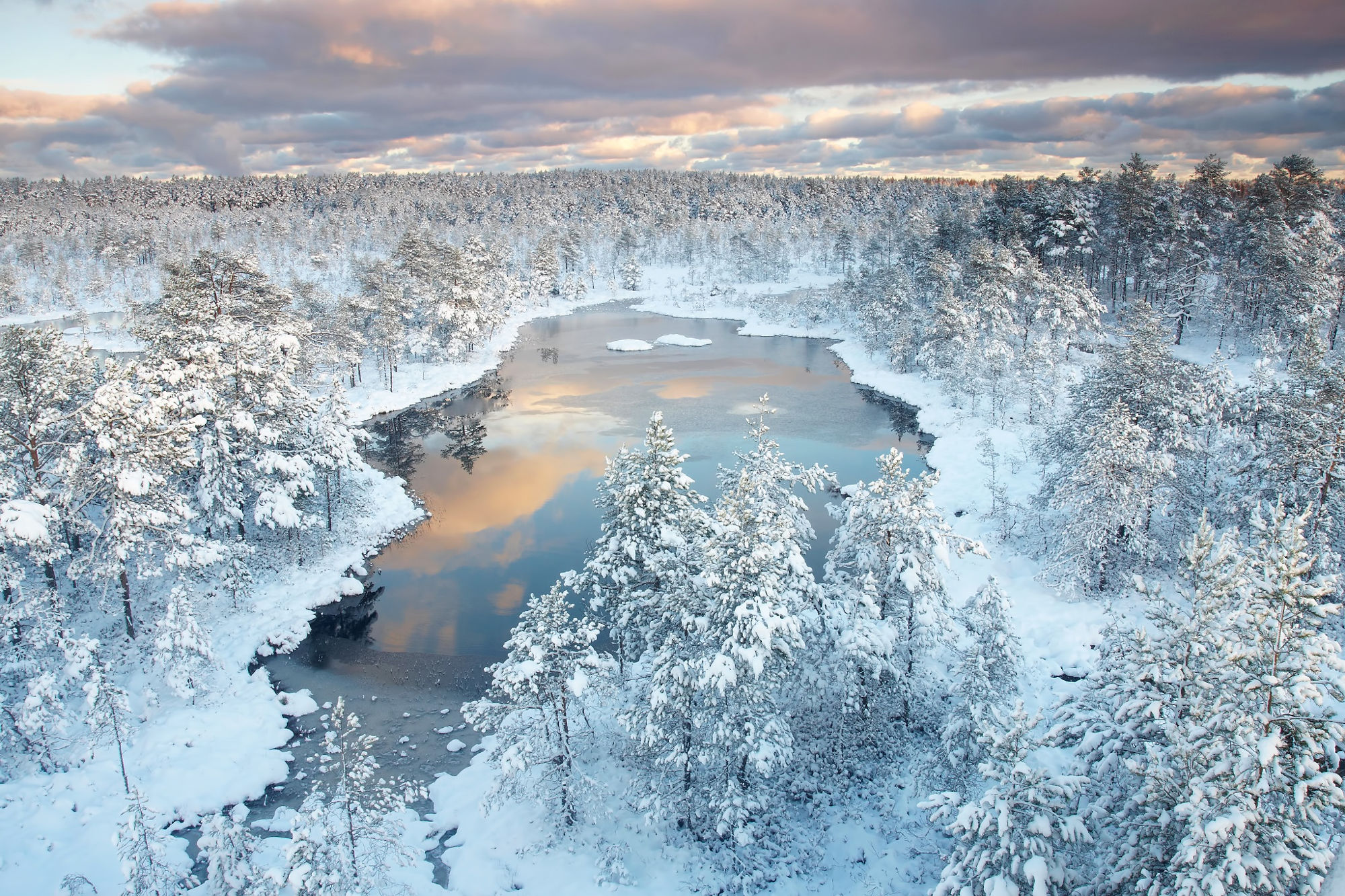 Free download wallpaper Winter, Snow, Forest, Tree, Earth, River on your PC desktop