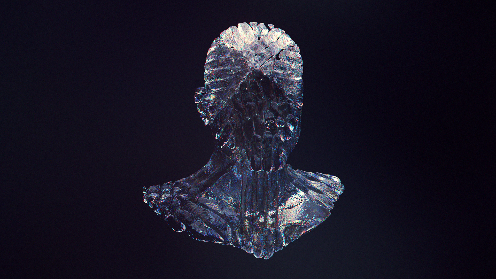 Free download wallpaper Ice, Head, Human, Artistic on your PC desktop