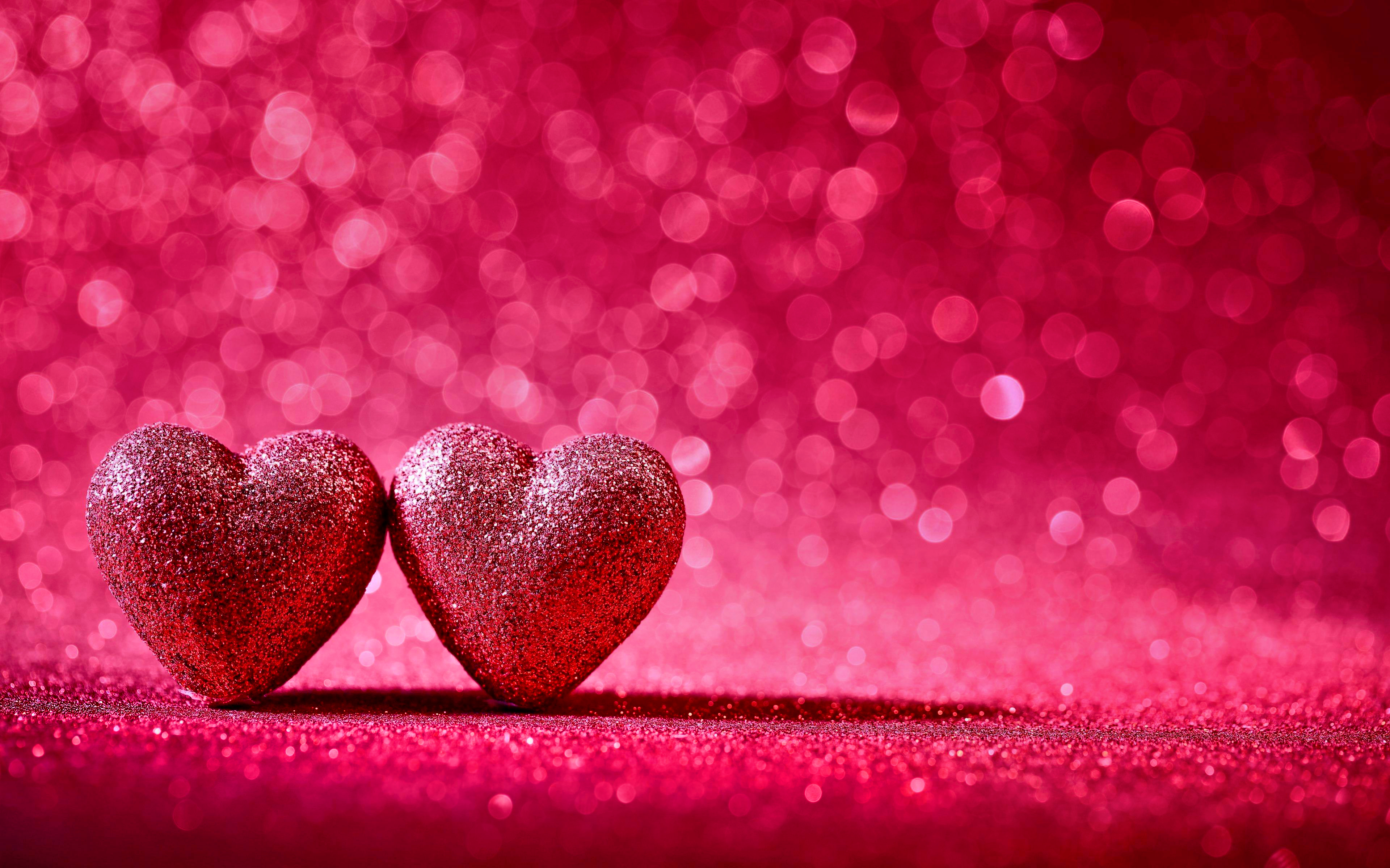 valentine's day, bokeh, holiday, glitter, heart, pink