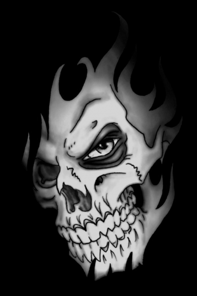 Download mobile wallpaper Dark, Skull for free.