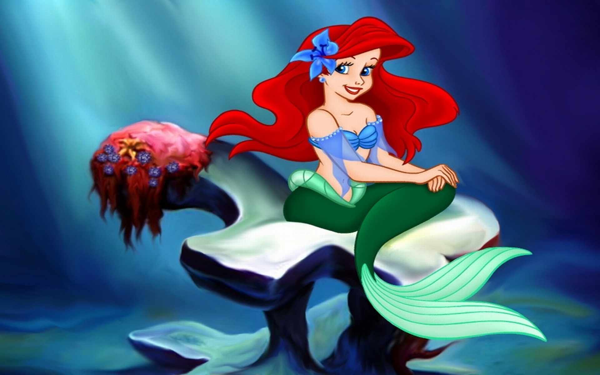 the little mermaid, movie, the little mermaid (1989), ariel (the little mermaid), mermaid, red hair