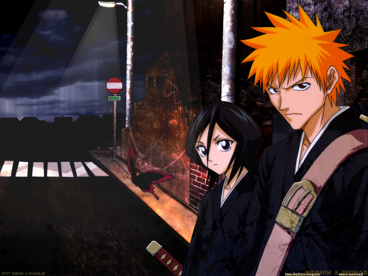 Download mobile wallpaper Anime, Bleach, Rukia Kuchiki, Ichigo Kurosaki for free.