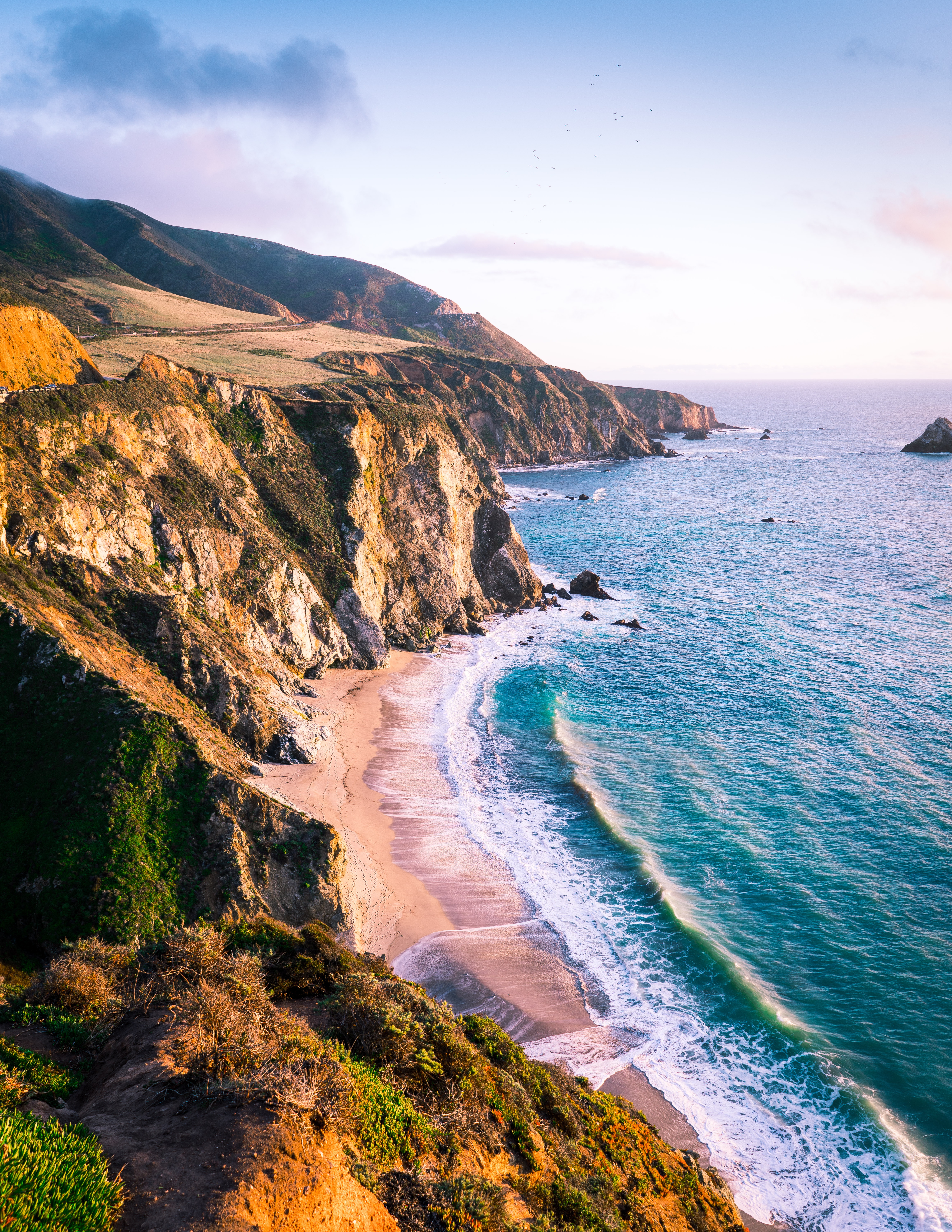 landscape, sea, beach, cliff, nature, coast cellphone