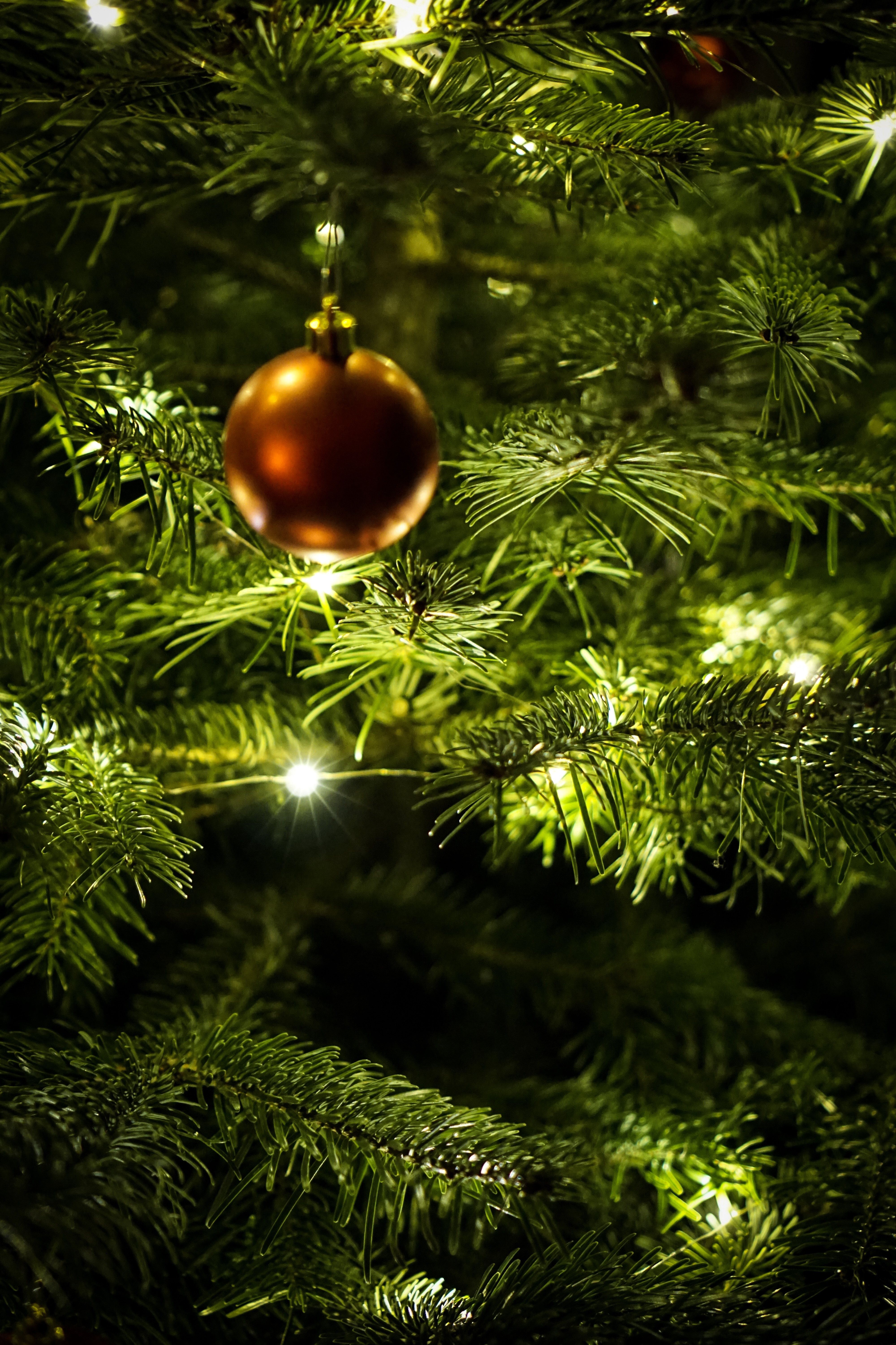 Download mobile wallpaper Decoration, Christmas Tree, Garland, Ball, Holidays, New Year for free.