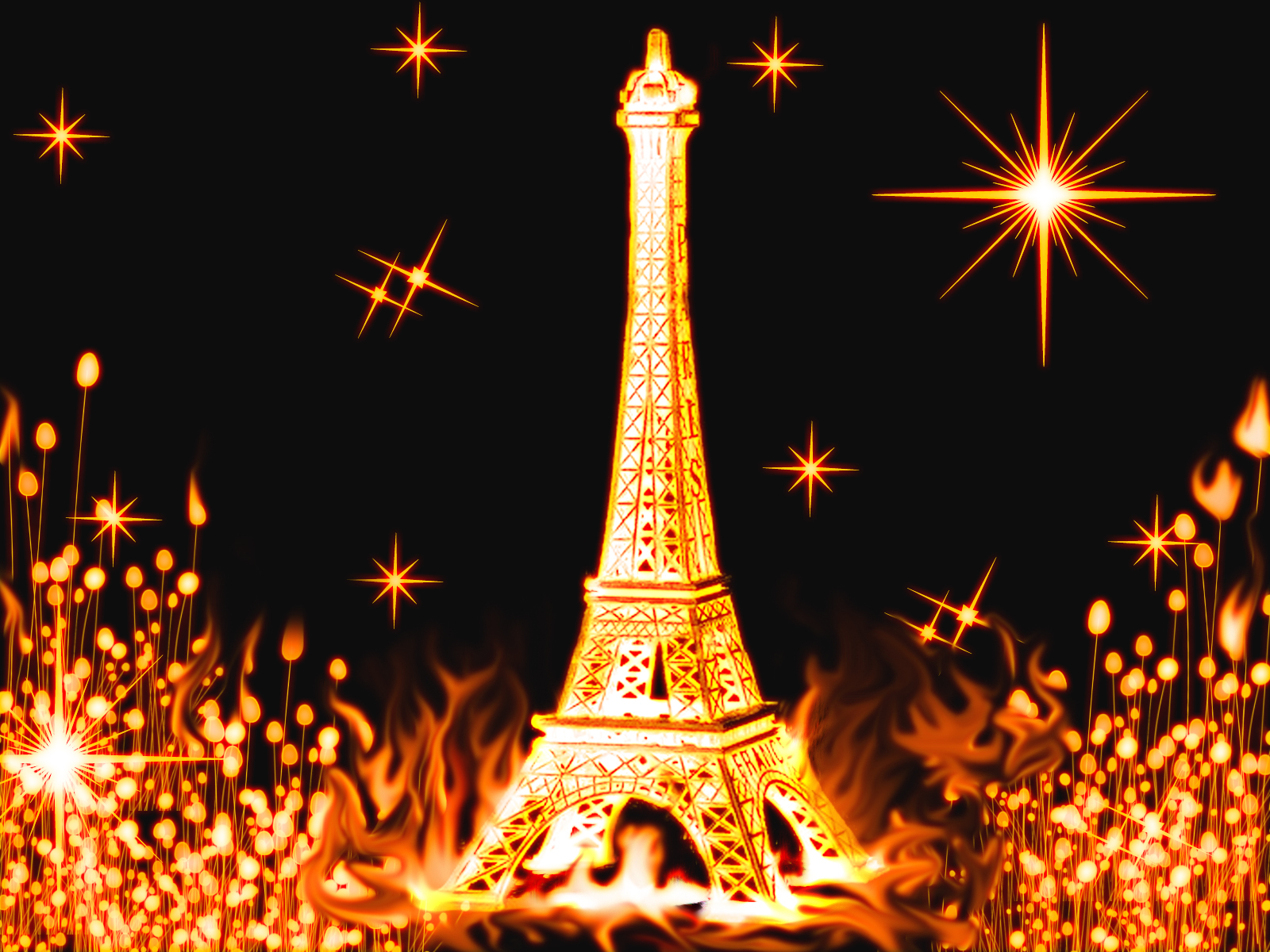 Descarga gratis la imagen Estrellas, Arquitectura, Arte, Torre Eiffel en el escritorio de tu PC