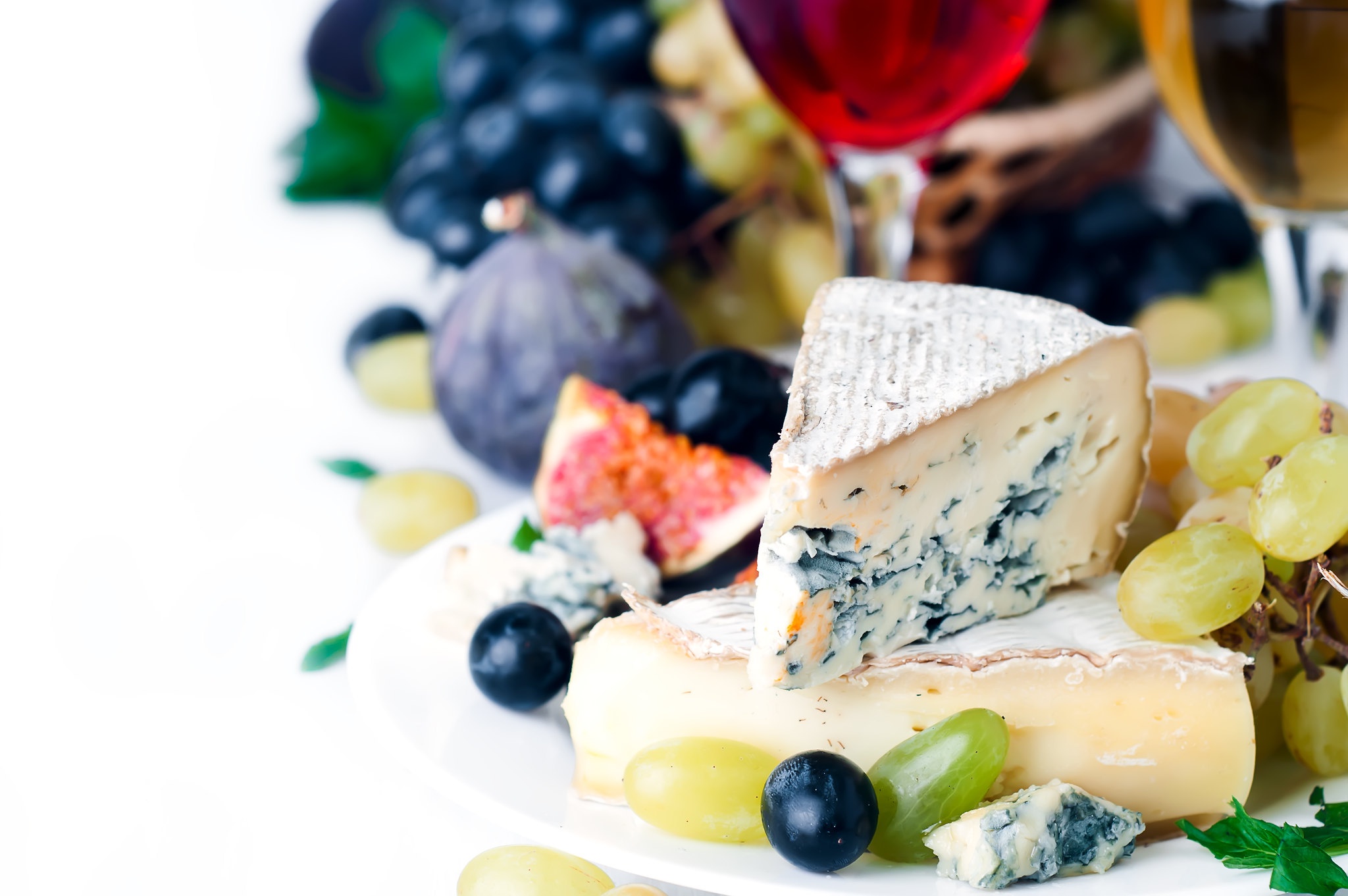 Download mobile wallpaper Food, Cheese, Grapes, Still Life, Fig, Wine for free.