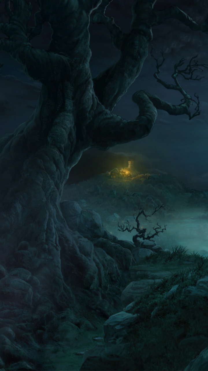 Download mobile wallpaper Landscape, Fantasy, Diablo, Moon, Dark, Sci Fi, Video Game, Diablo Iii for free.