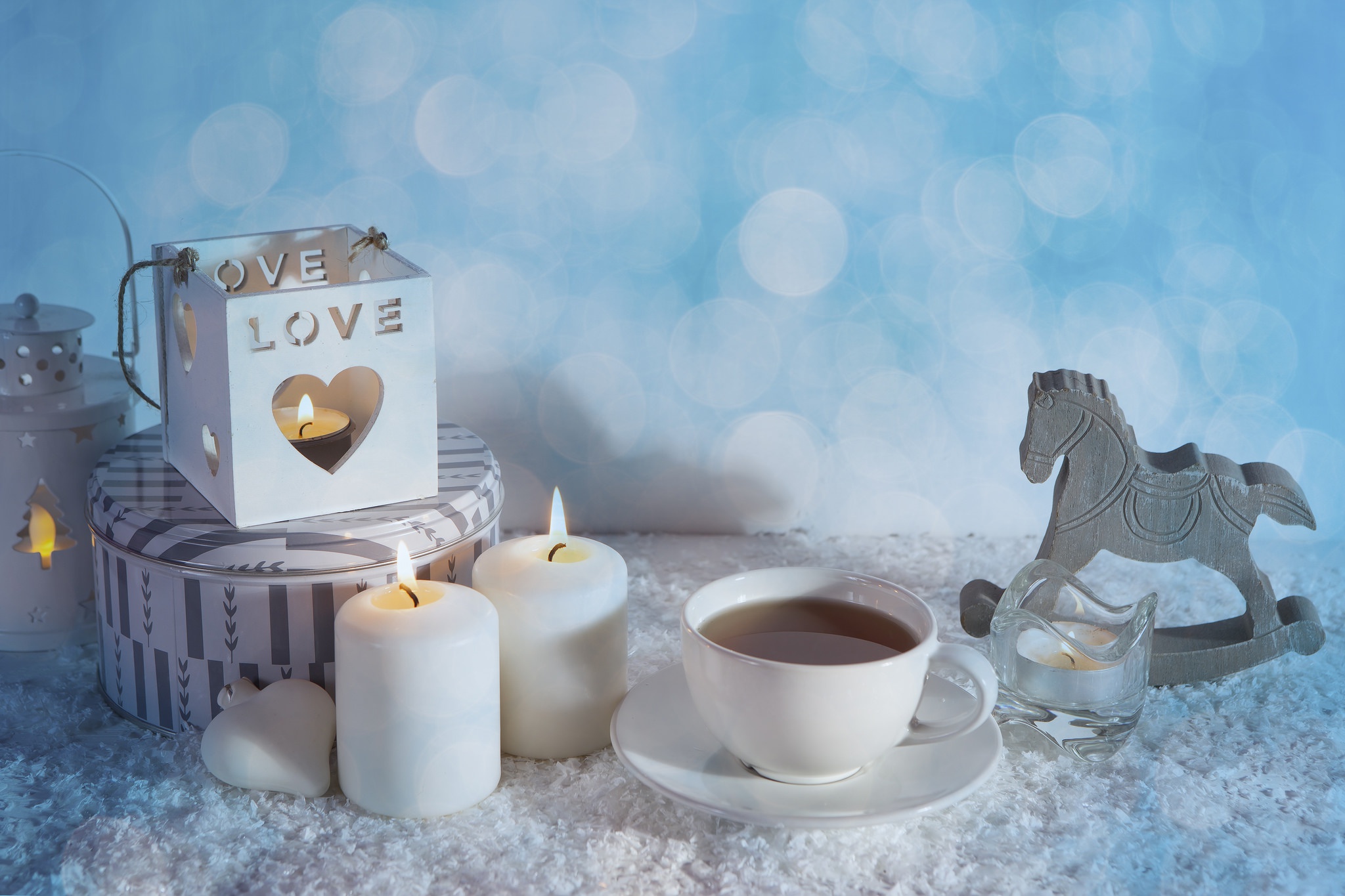 Free download wallpaper Love, Still Life, Cup, Bokeh, Tea, Candle, Photography on your PC desktop