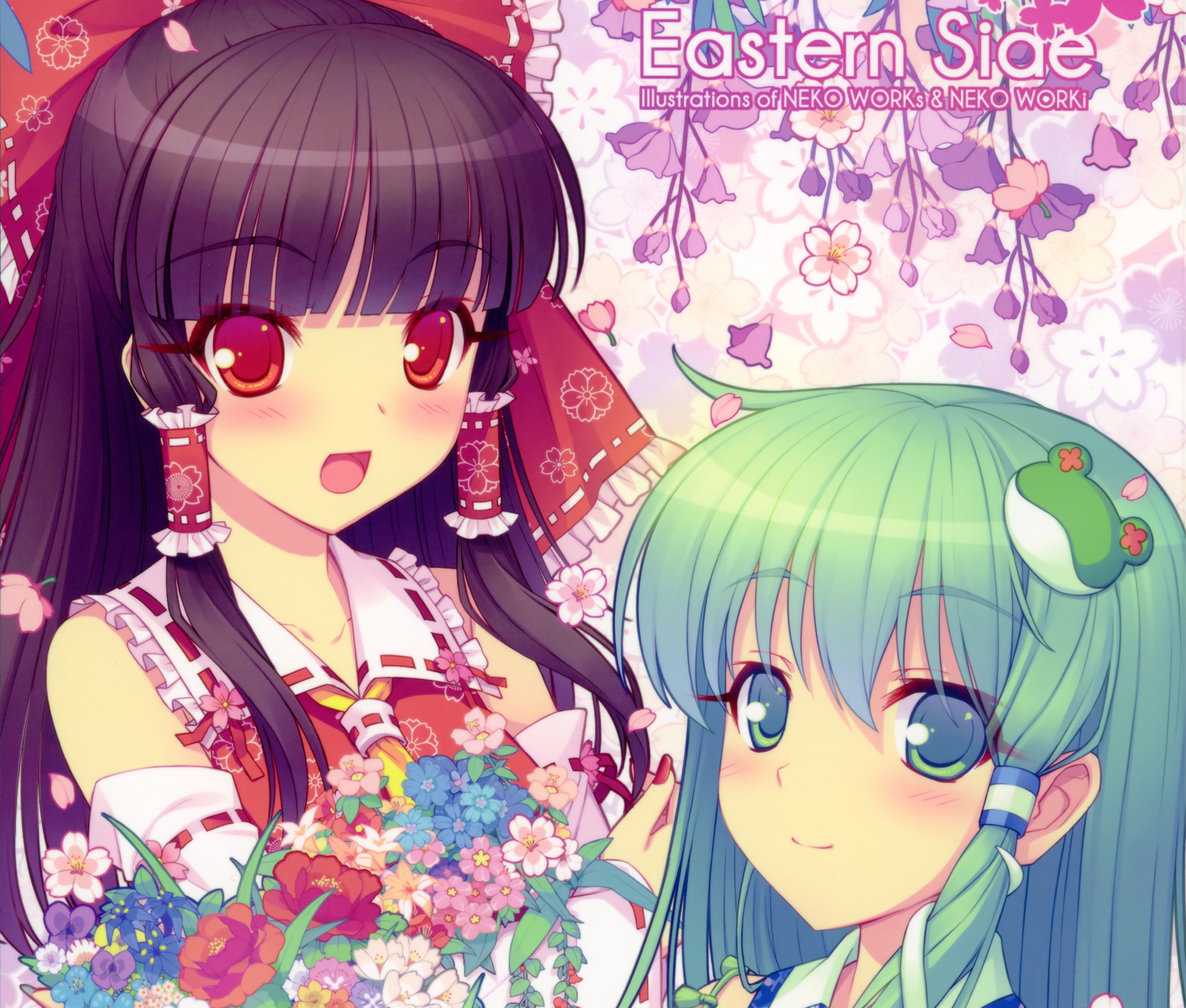 Free download wallpaper Anime, Touhou, Sanae Kochiya, Reimu Hakurei on your PC desktop